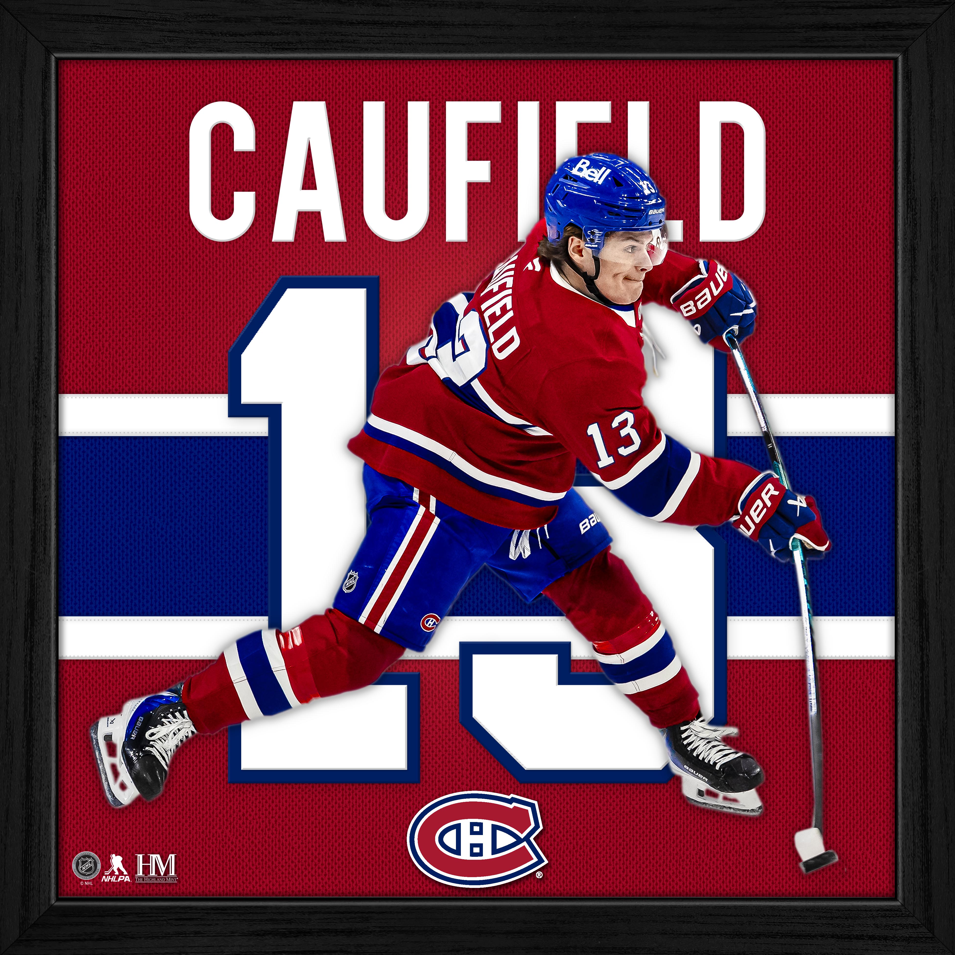 Cole Caufield Montreal Canadiens Impact Jersey Frame