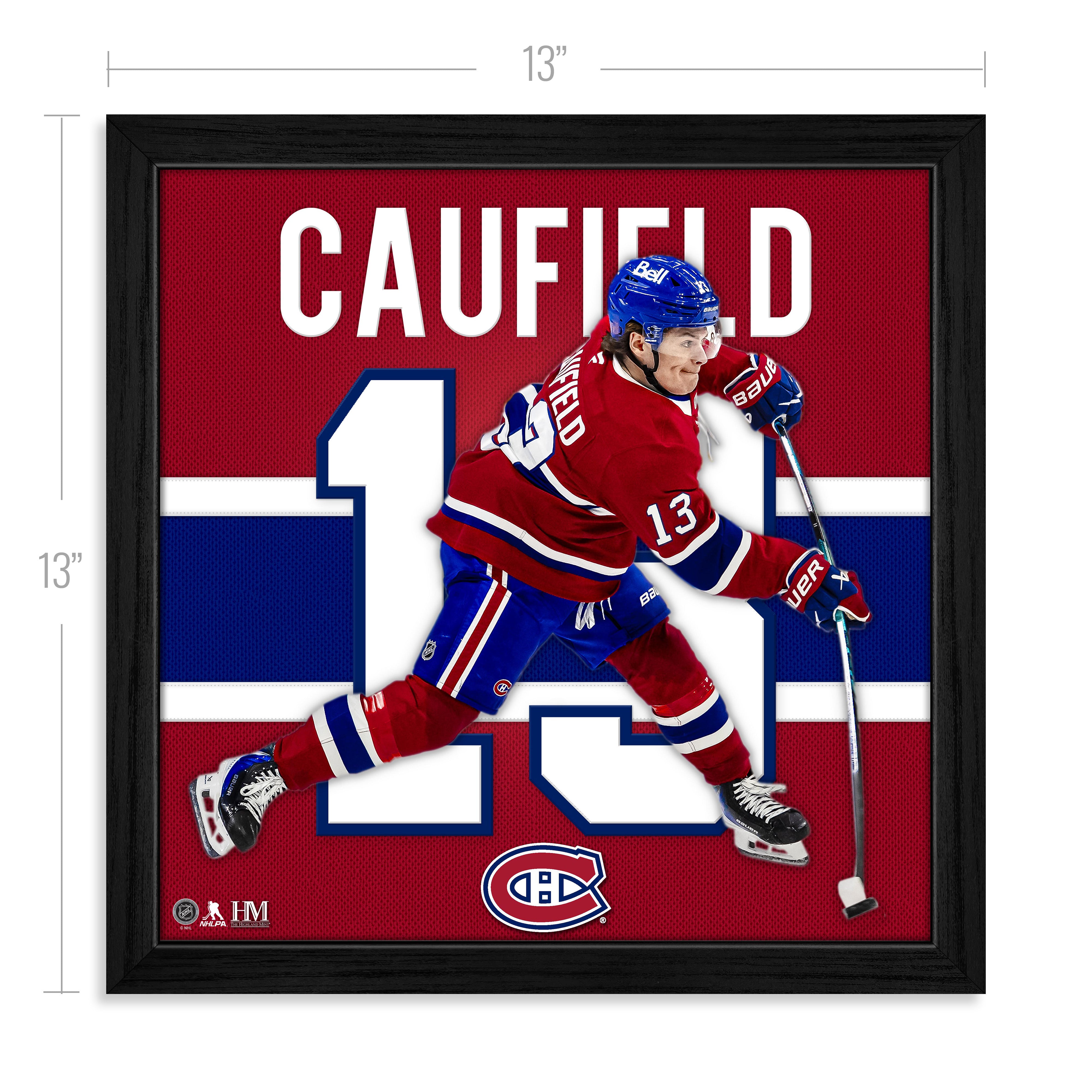 Cole Caufield Montreal Canadiens Impact Jersey Frame