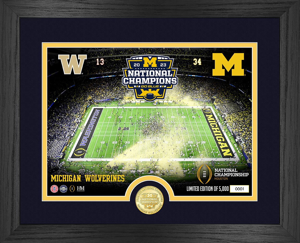 Michigan Wolverines 2023 CFP National Champions Celebration Bronze Coin Photo Mint