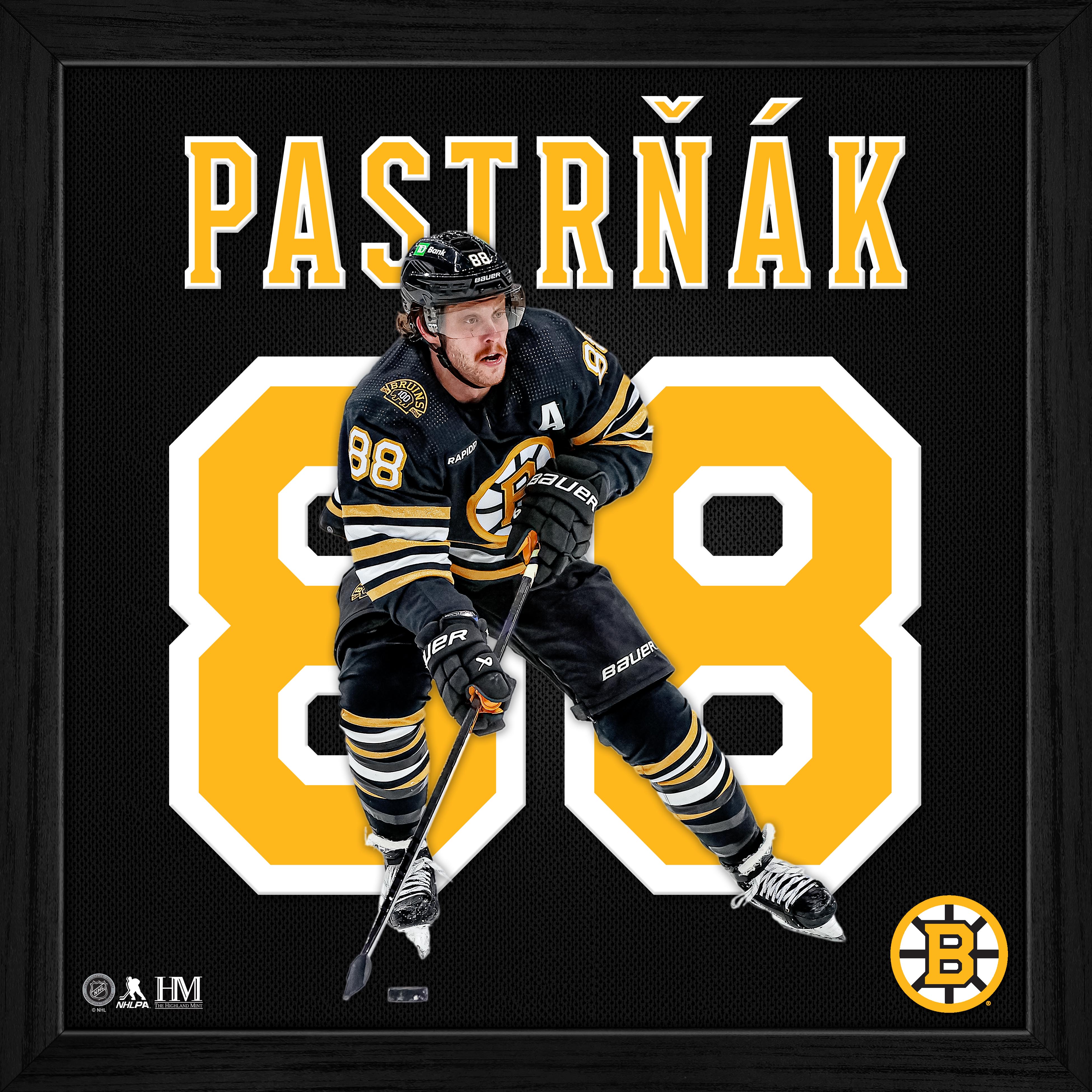David Pastrňák Boston Bruins Impact Jersey Frame