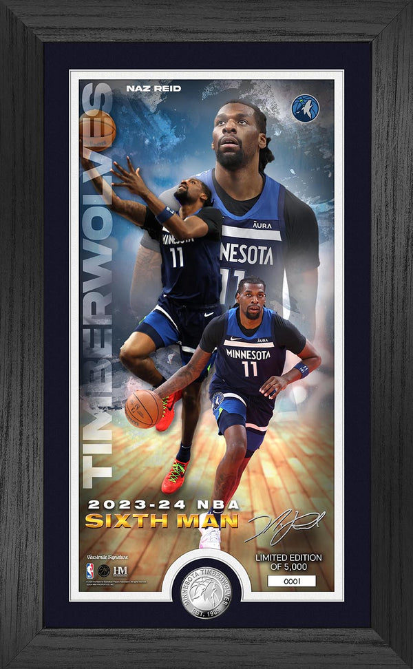 Naz Reid 2024 NBA Sixth Man Award Silver Coin Photo Mint - Framed