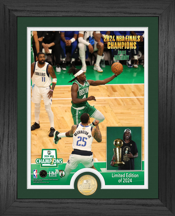 Jrue Holiday 2024 NBA Champions Bronze Coin Photo Mint - Framed