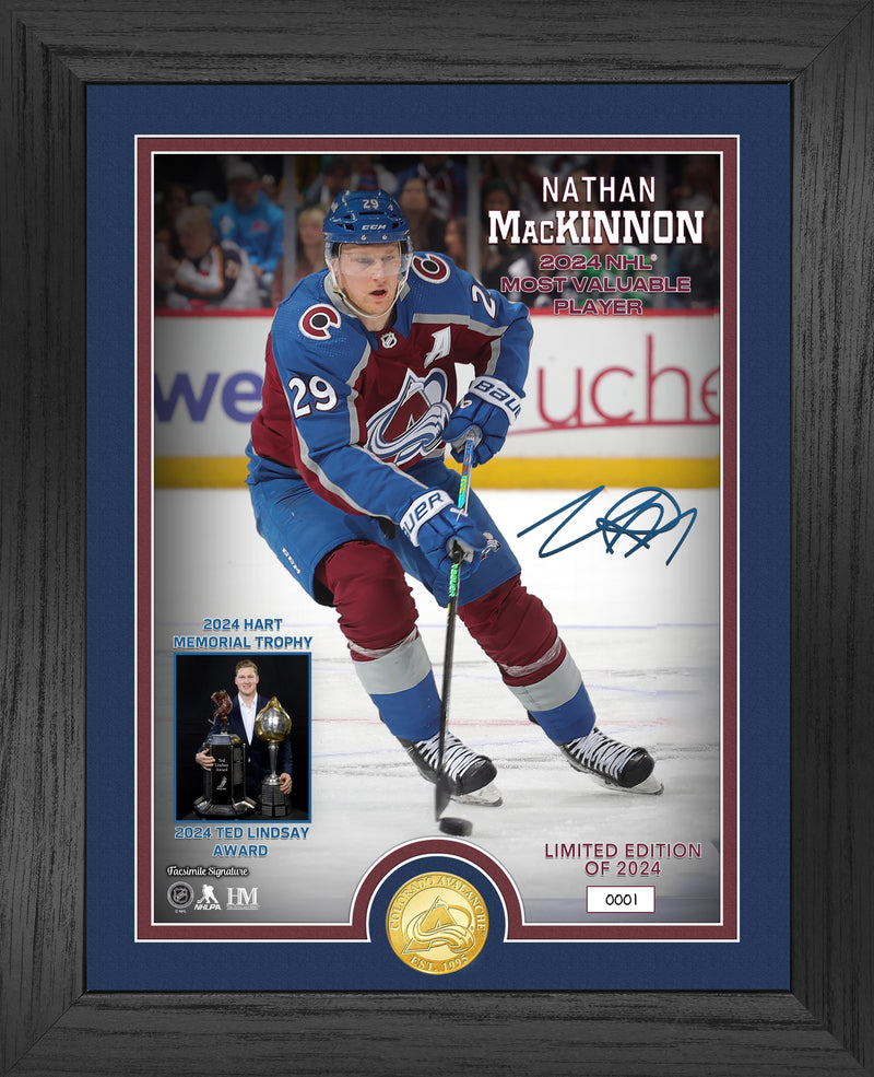 Nathan MacKinnon 2024 NHL MVP Bronze Coin Photo Mint - Framed