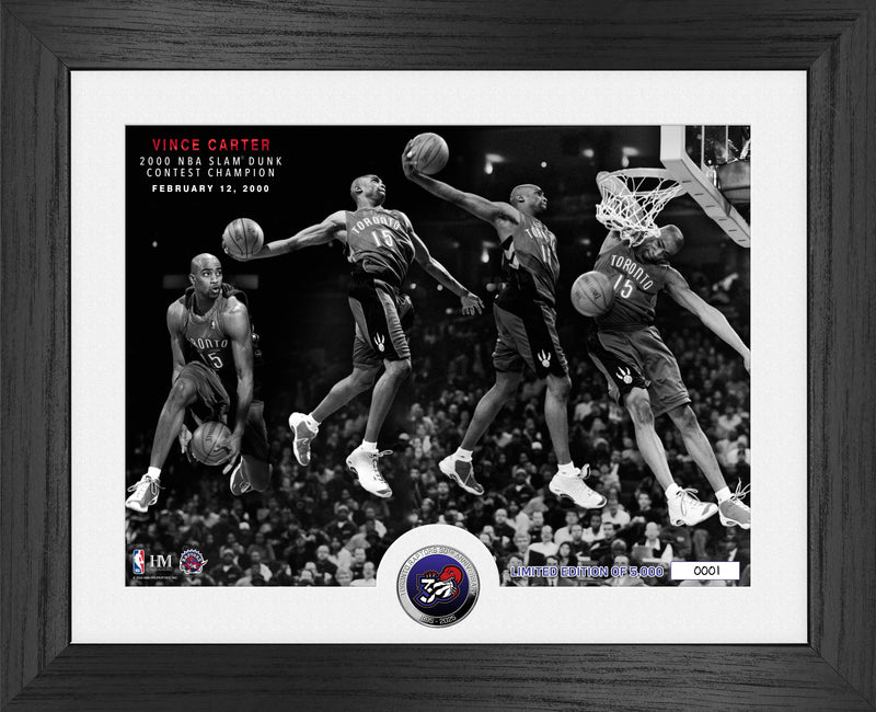 Vince Carter Slam Dunk Contest Silver Coin Photo Mint - Framed