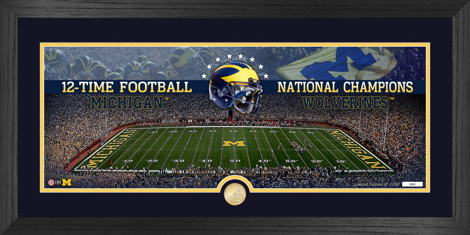 University of Michigan Deluxe Panoramic Stadium Bronze Coin Photo Mint