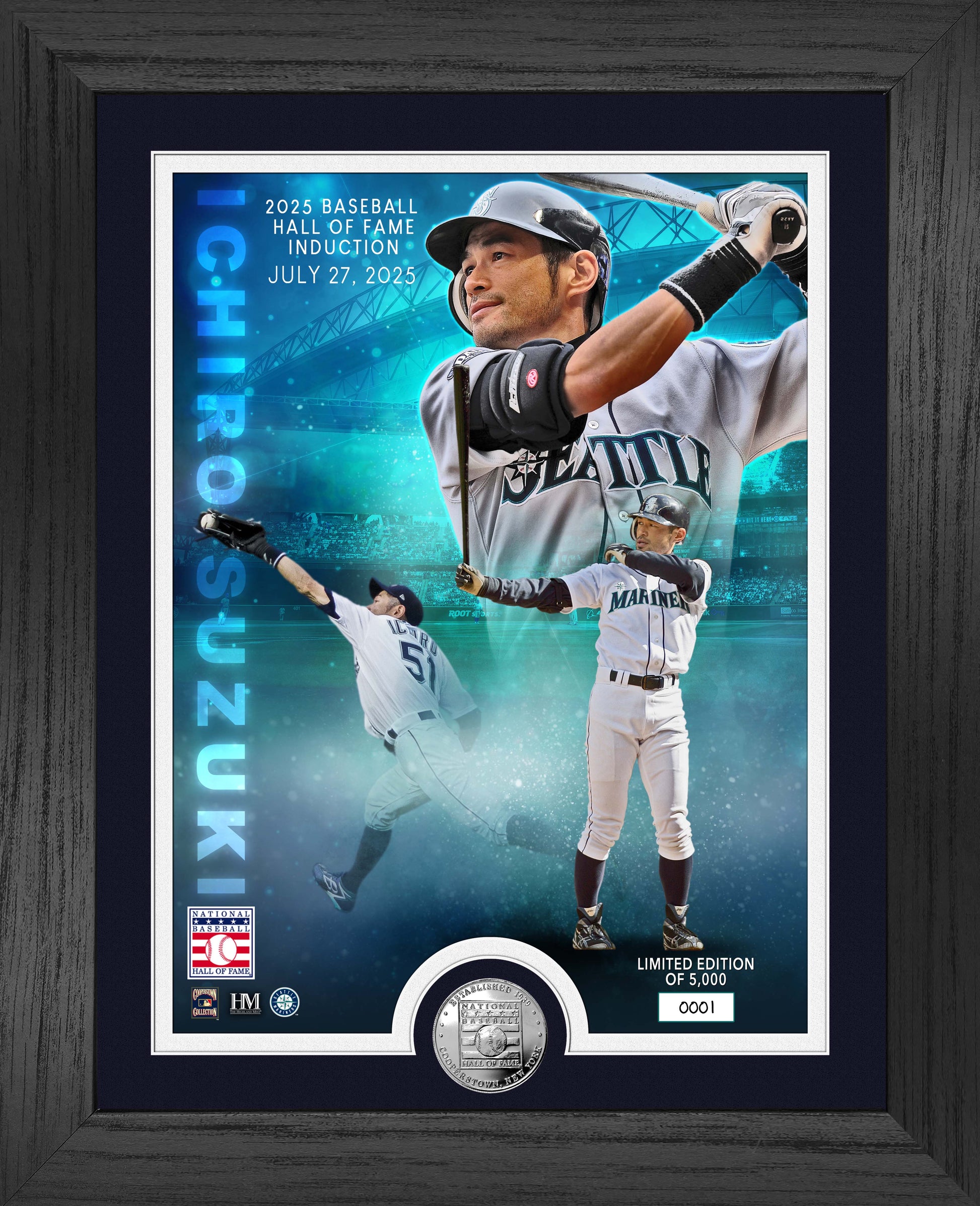 Ichiro Suzuki Hall of Fame Induction Silver Coin Photo Mint - Coins
