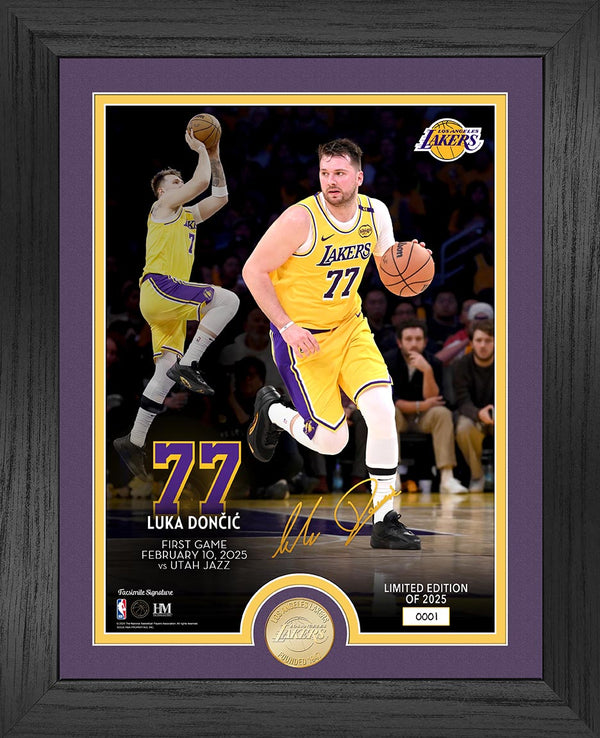 Luka Doncic Los Angeles Lakers Bronze Coin Photo Mint - Framed