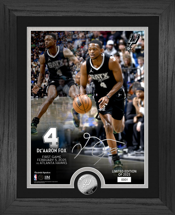De’Aaron Fox San Antonio Spurs Silver Coin Photo Mint - Framed