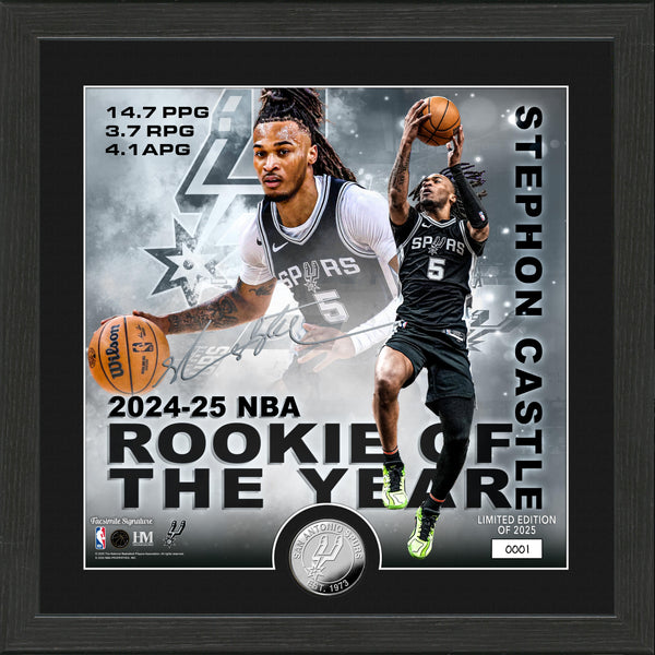 Stephon Castle 2025 NBA Rookie of the Year Silver Coin Photo Mint - Framed