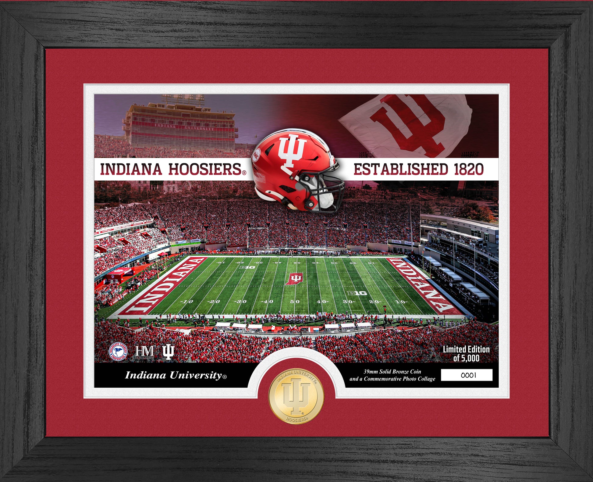 Indiana University Bronze Coin Stadium Photo Mint - Framed