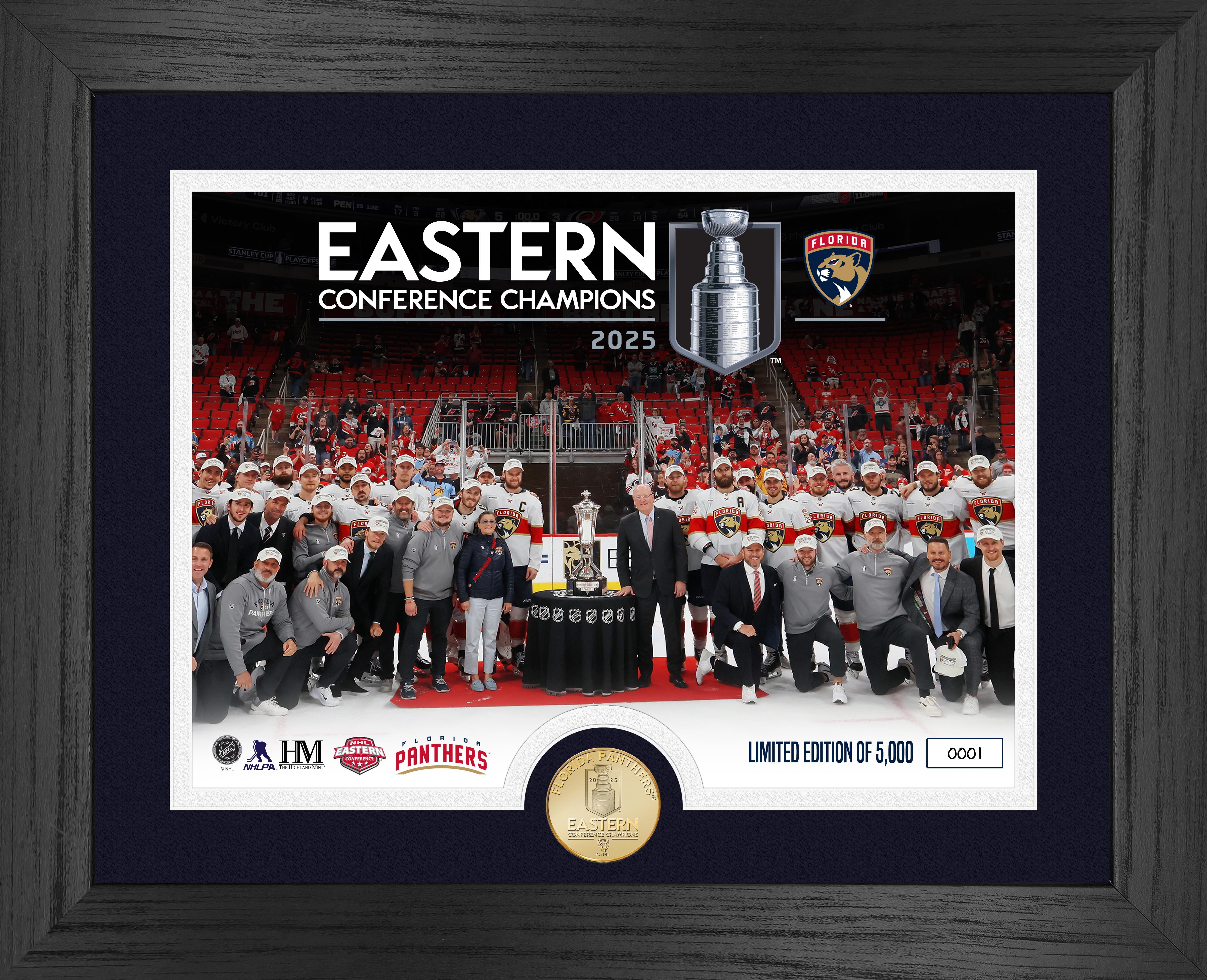 Florida Panthers 2025 NHL Eastern Conference Champions Celebration Photo Mint
