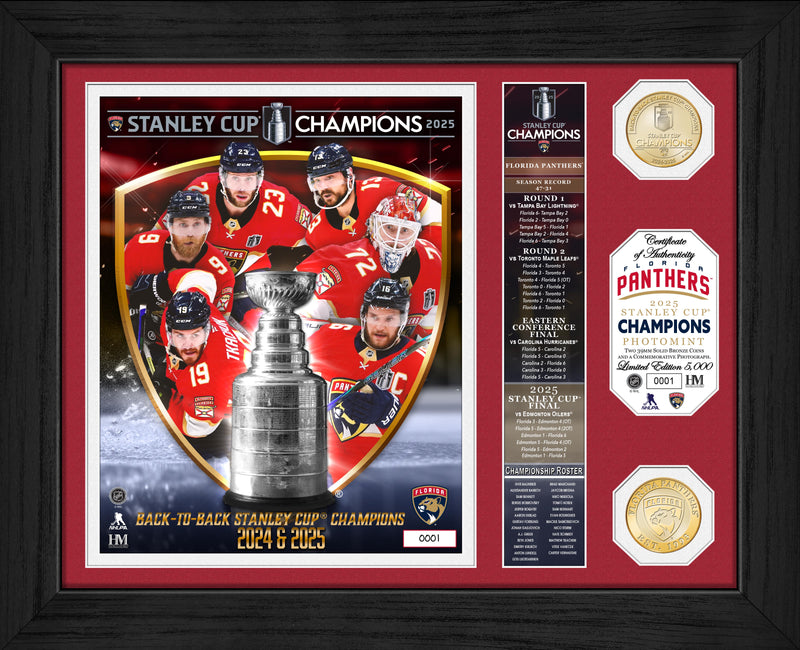Florida Panthers 2025 Stanley Cup Champions Banner Bronze Coin Photo Mint
