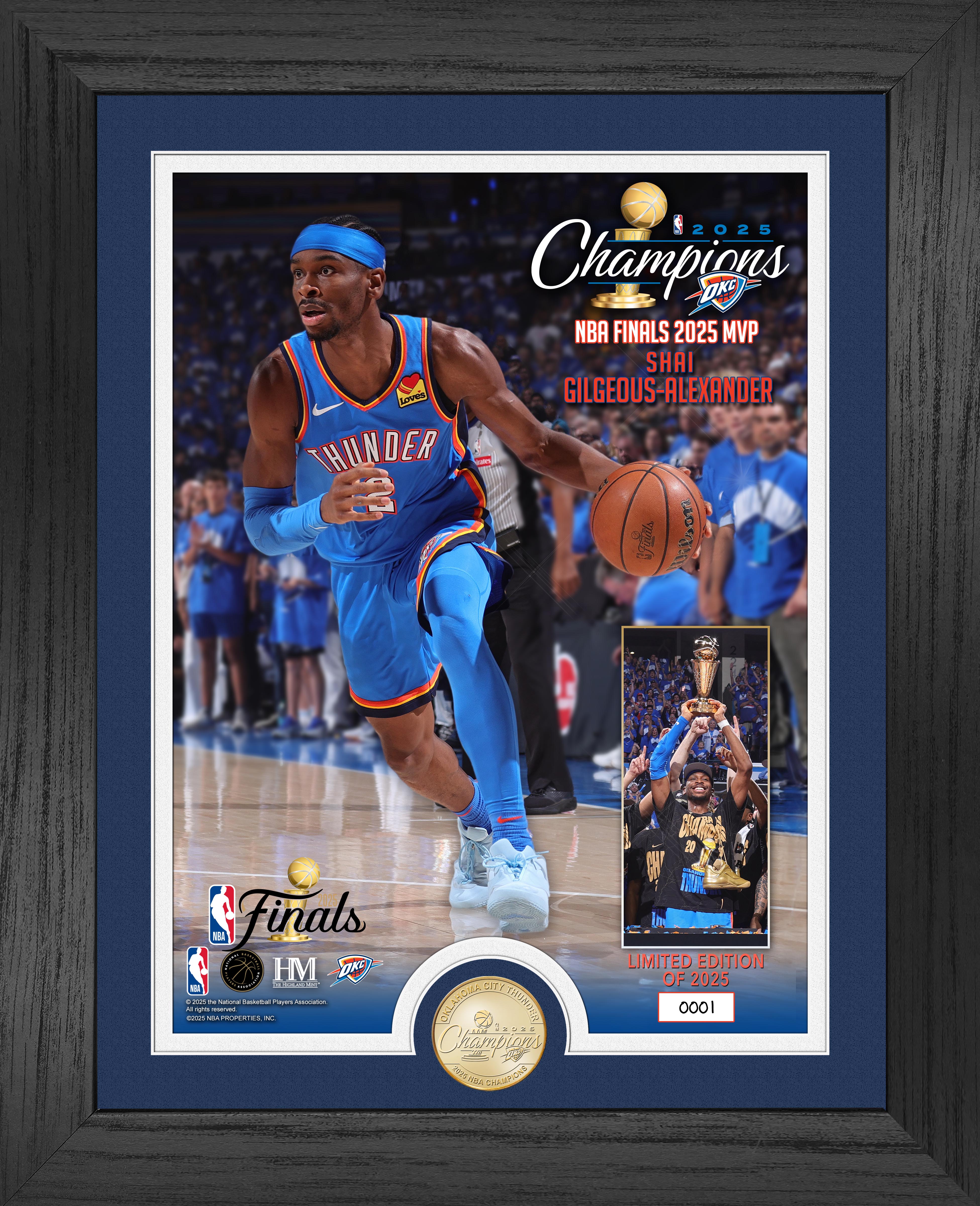 2025 NBA Finals Oklahoma City Thunder MVP Bronze Coin Photo Mint
