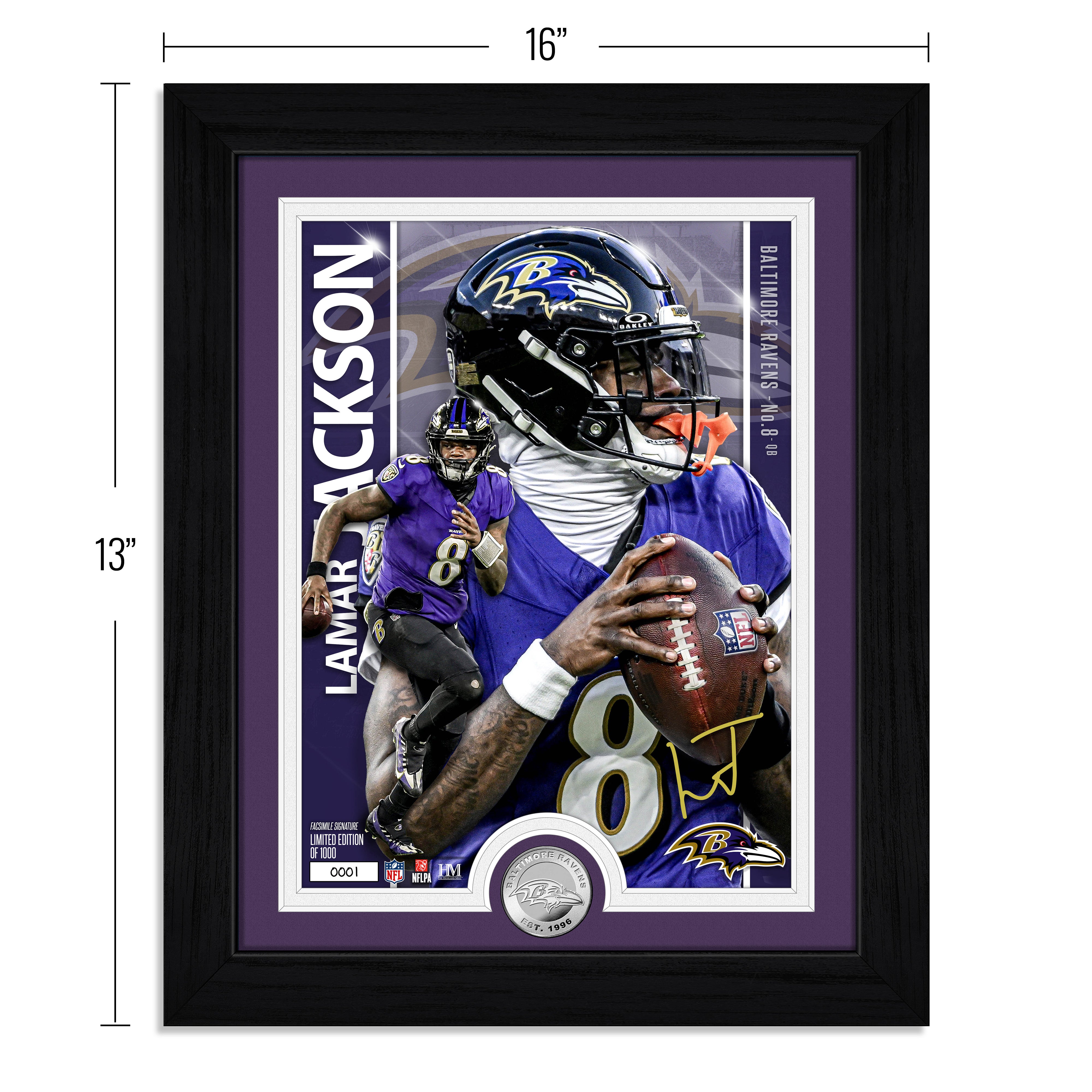 Lamar Jackson Artist Proof Silver Coin Photo Mint