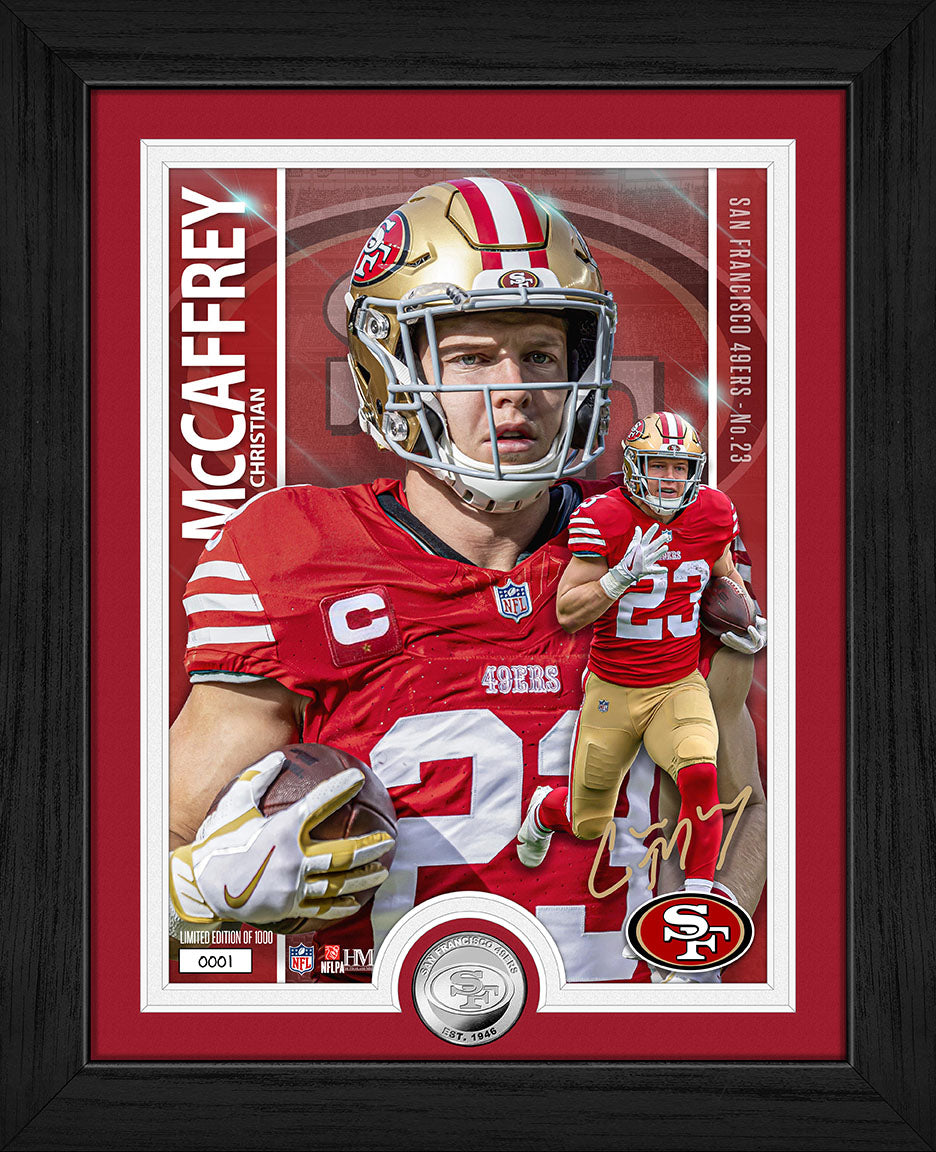 Christian McCaffrey Artist Proof Silver Coin Photo Mint