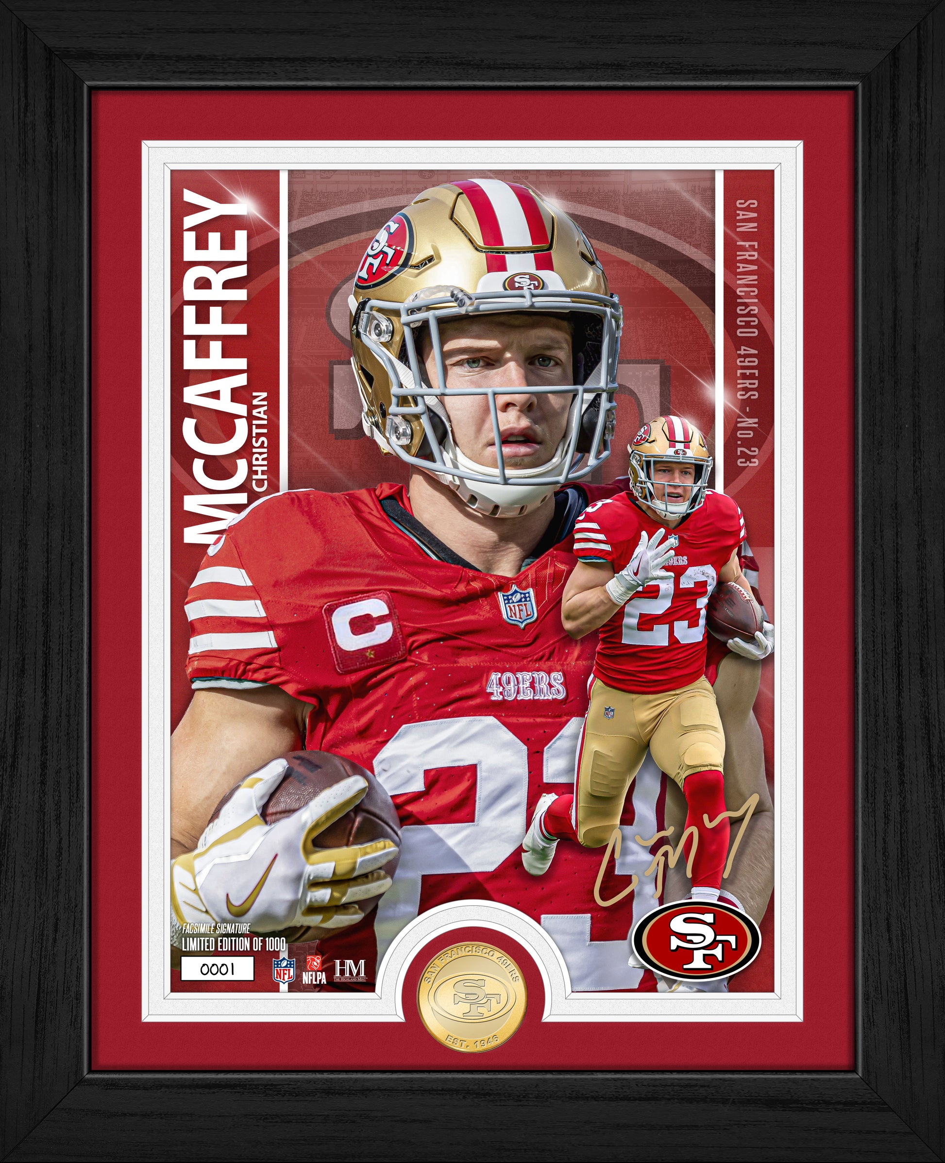 Christian McCaffrey Artist Proof Bronze Coin Photo Mint