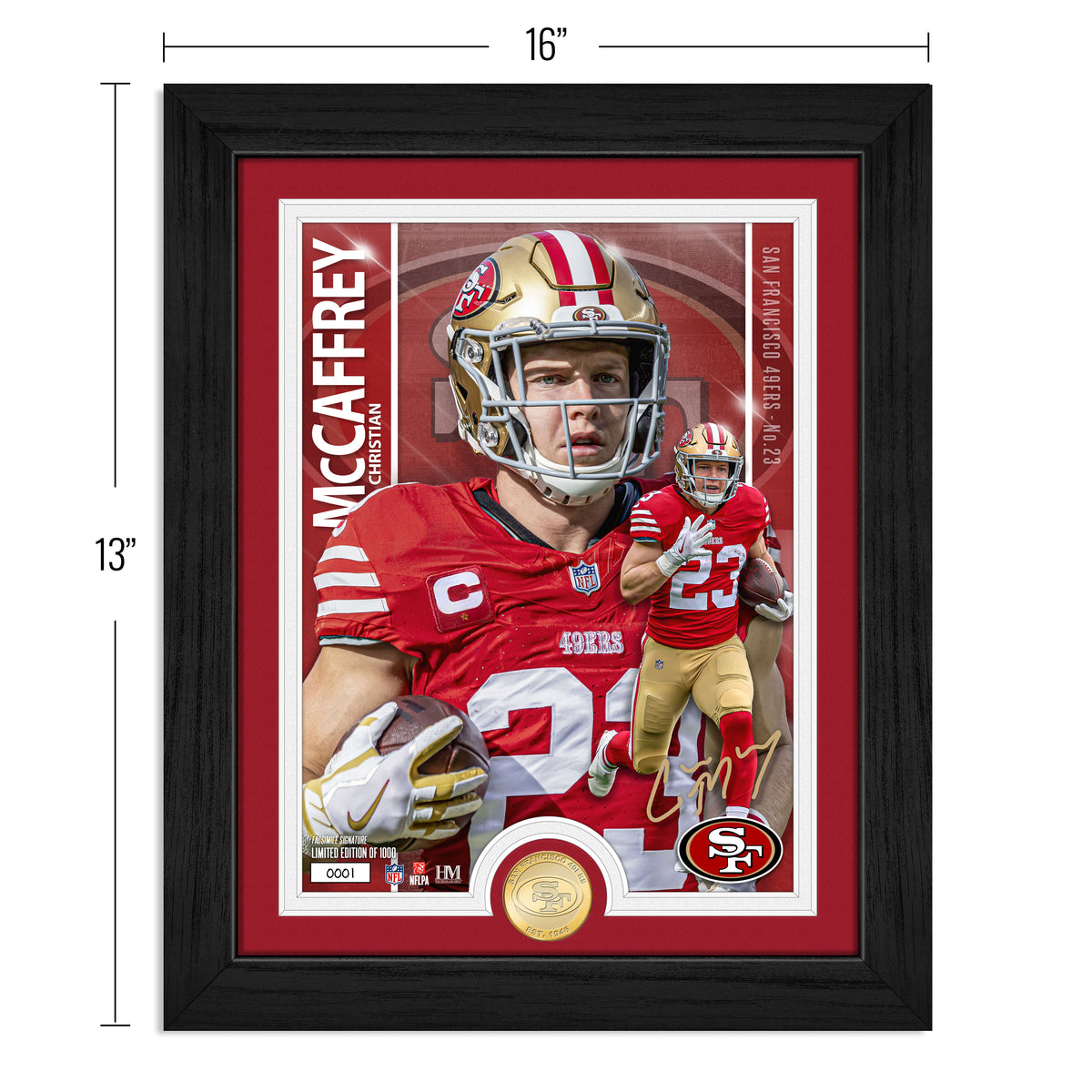 Christian McCaffrey Artist Proof Bronze Coin Photo Mint