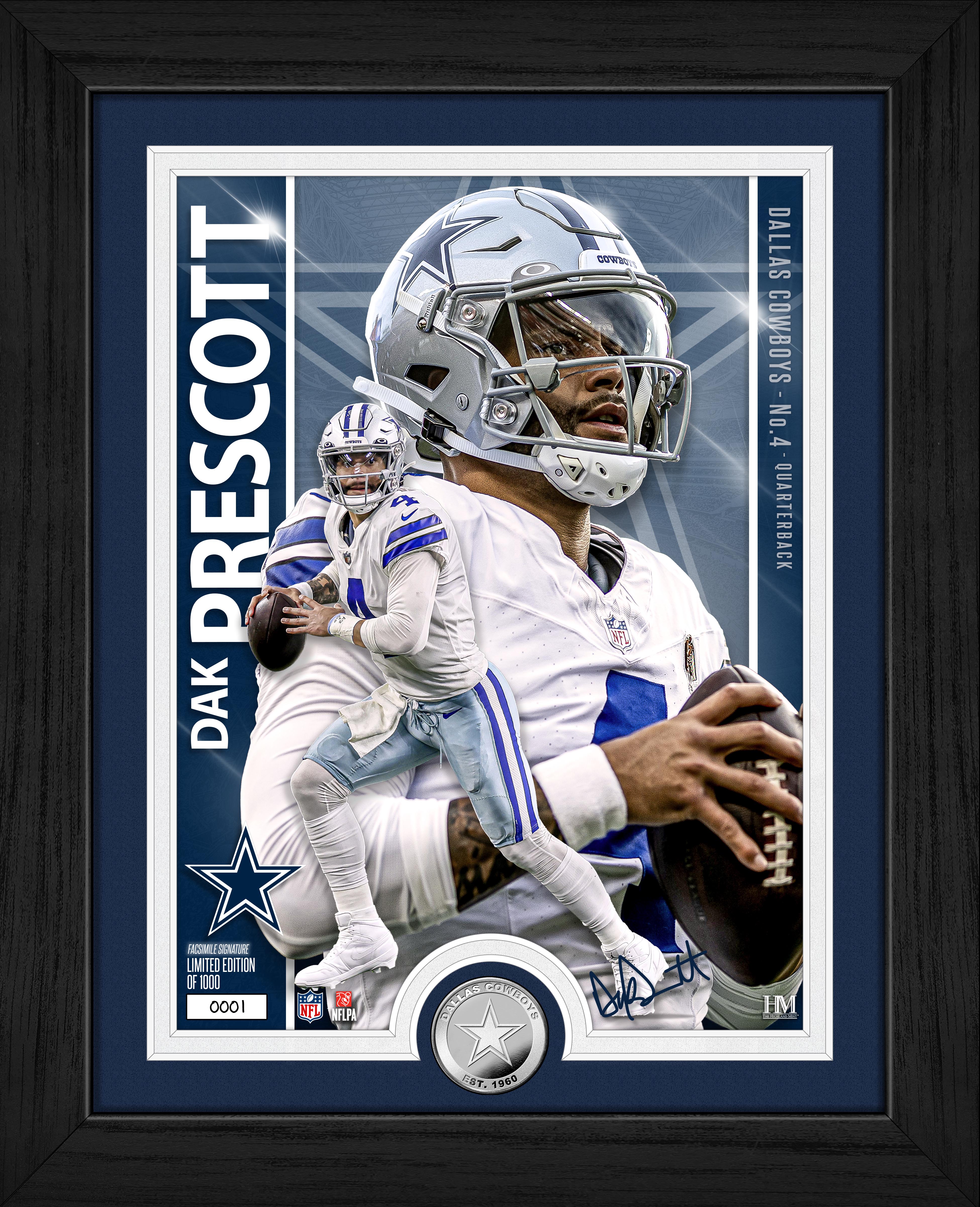 Dak Prescott Artist Proof Silver Coin Photo Mint
