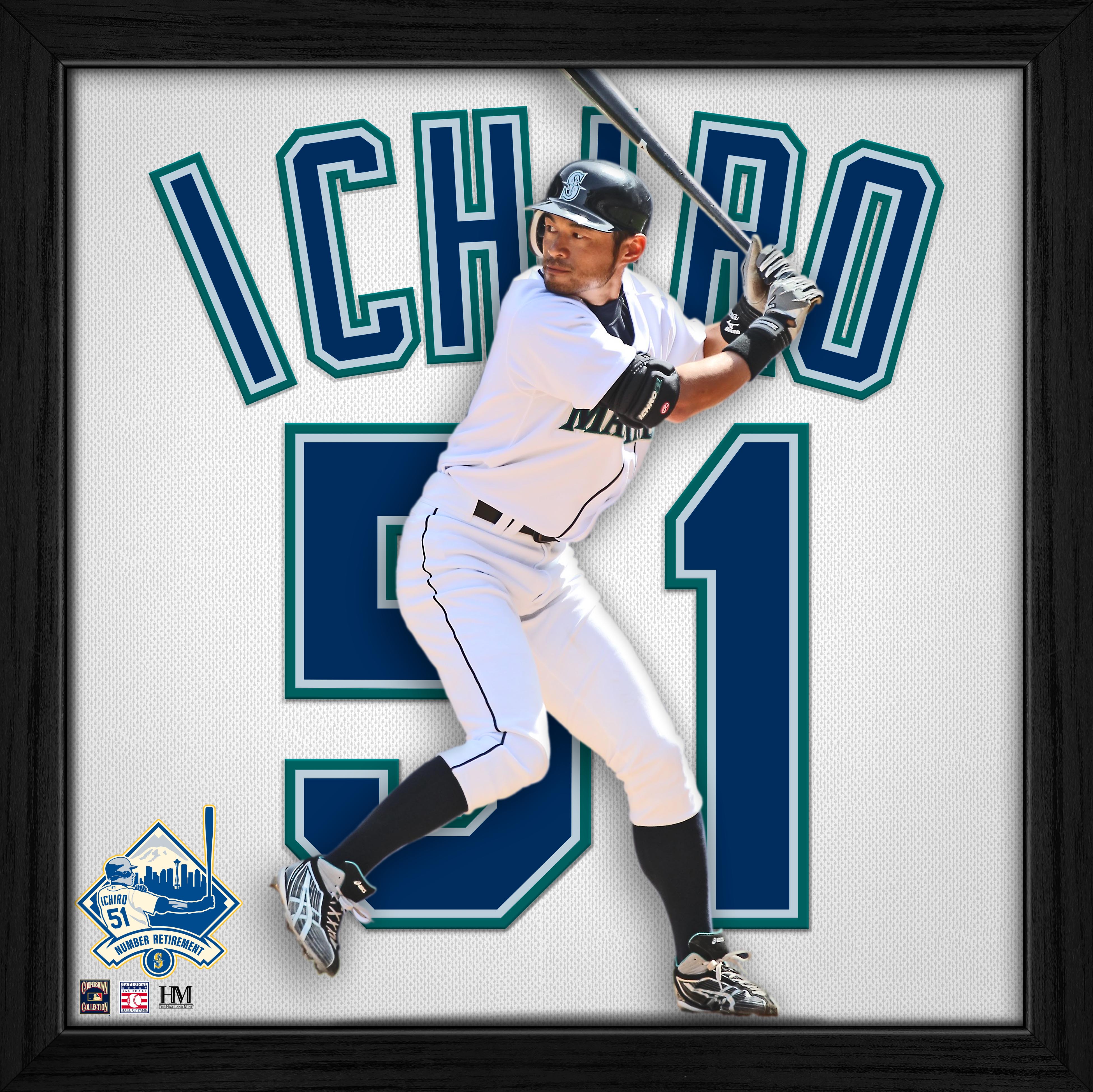 Ichiro Suzuki Seattle Mariners Jersey Retirement Impact Jersey Frame