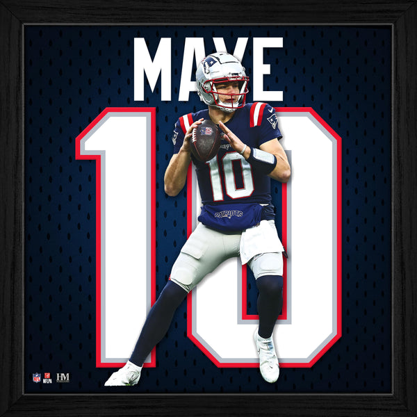 Drake Maye New England Patriots Impact Jersey Frame