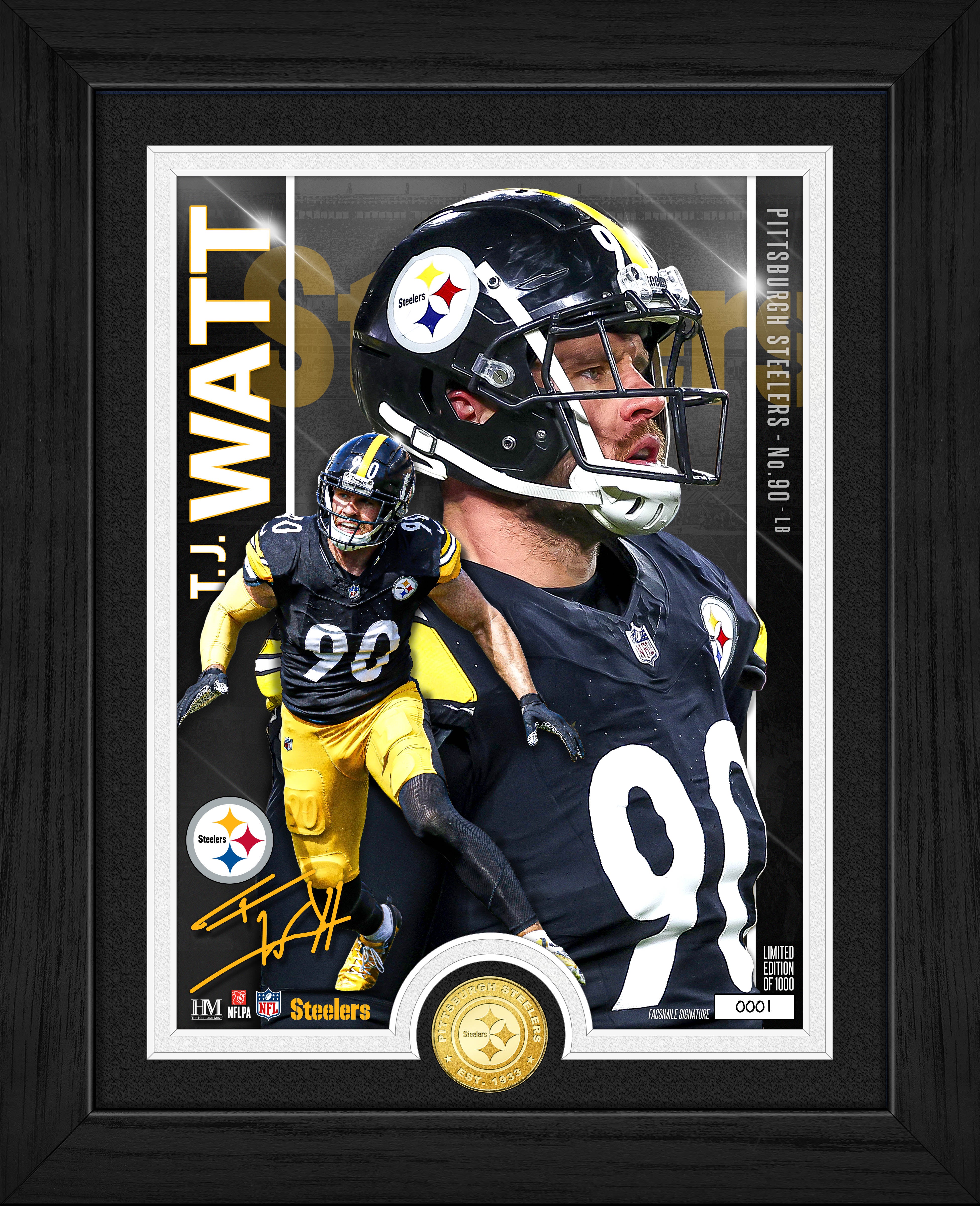 T.J. Watt Artist Proof Bronze Coin Photo Mint