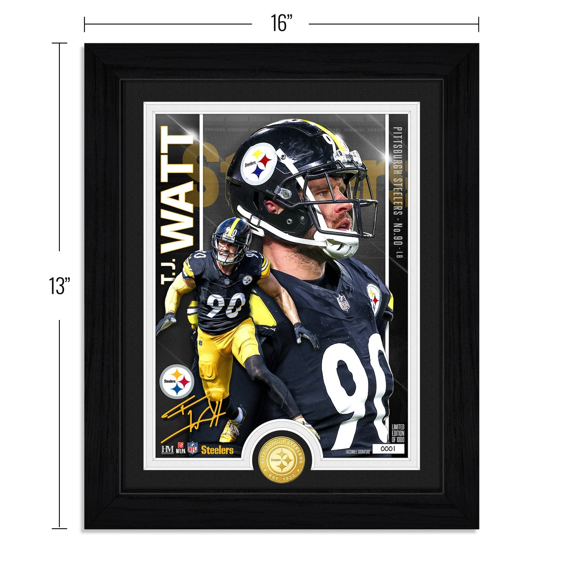T.J. Watt Artist Proof Bronze Coin Photo Mint