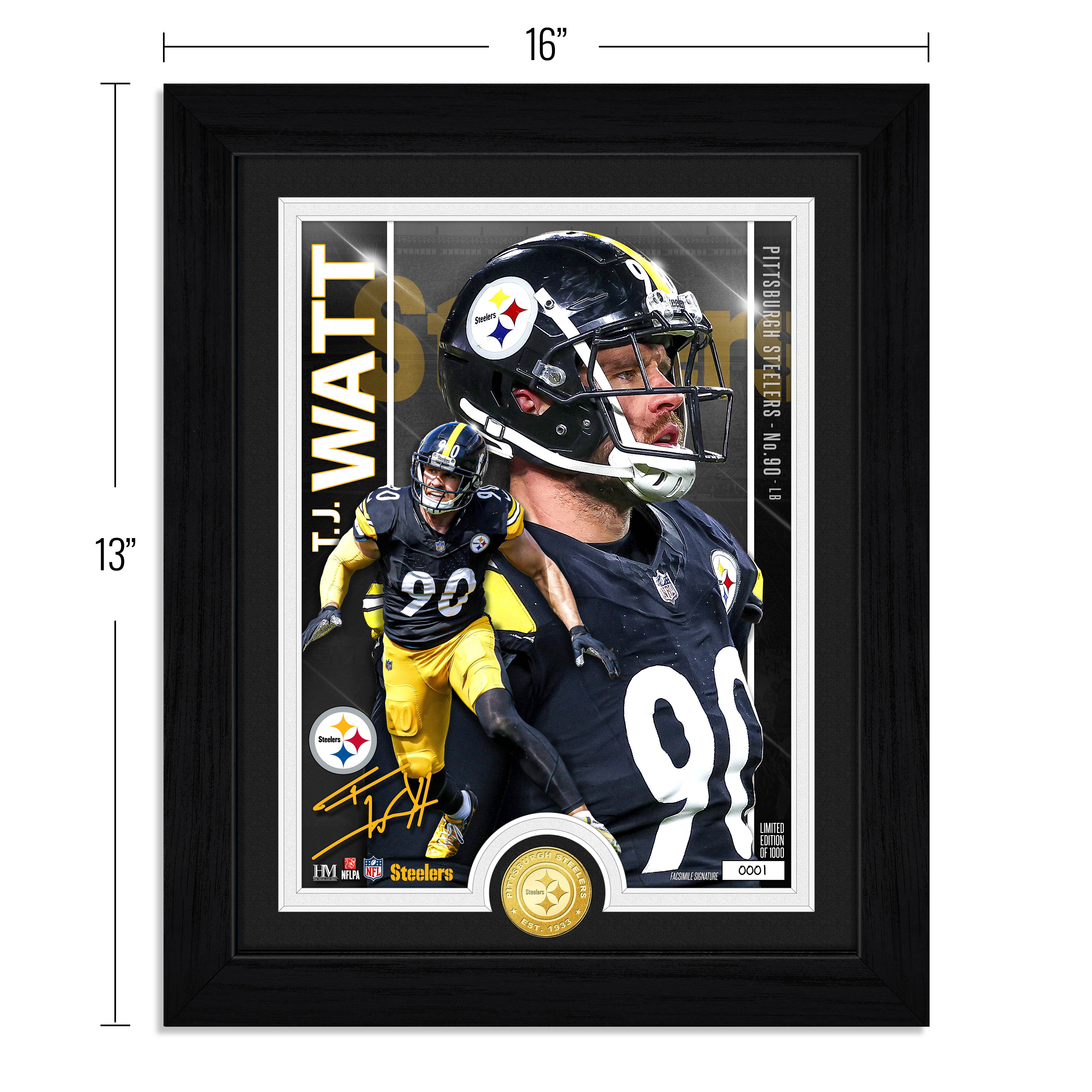 T.J. Watt Artist Proof Bronze Coin Photo Mint