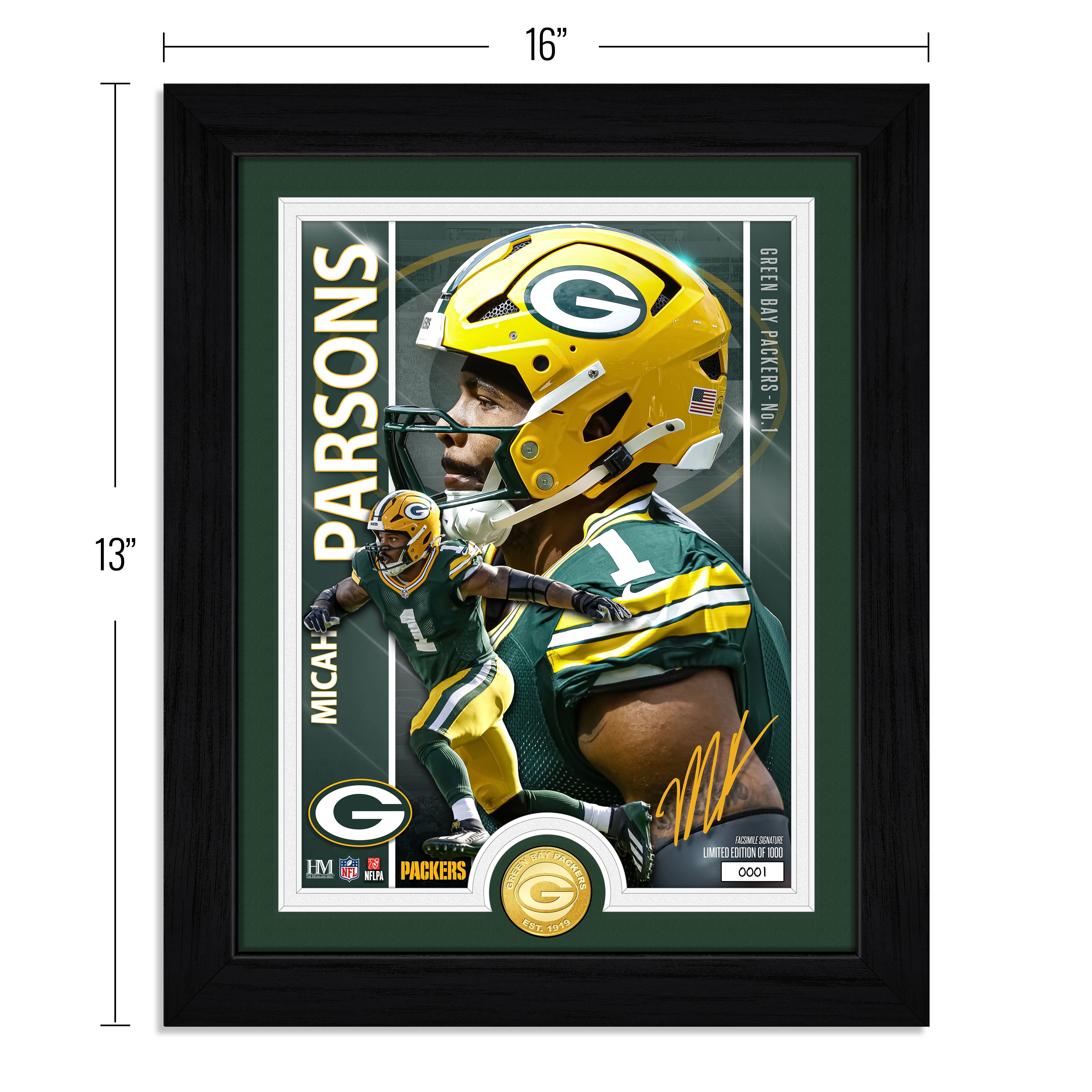 Micah Parsons Green Bay Packers Bronze Coin Artist Proof Photomint
