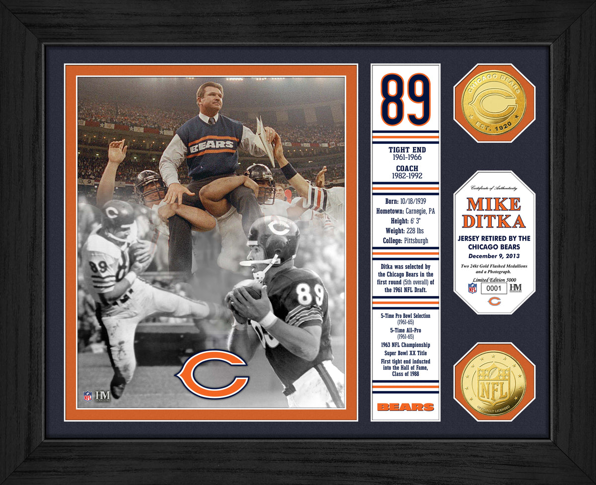 Mike Ditka Jersey Retirement  "Banner" Bronze Coin Photo Mint