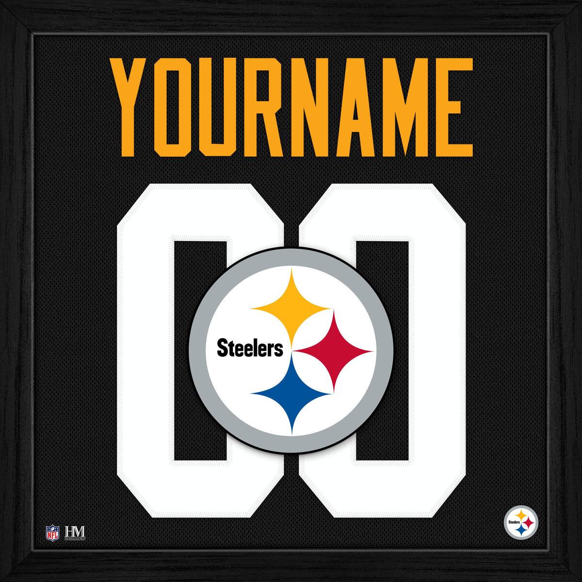 Pittsburgh Steelers Personalized Impact Jersey Frame
