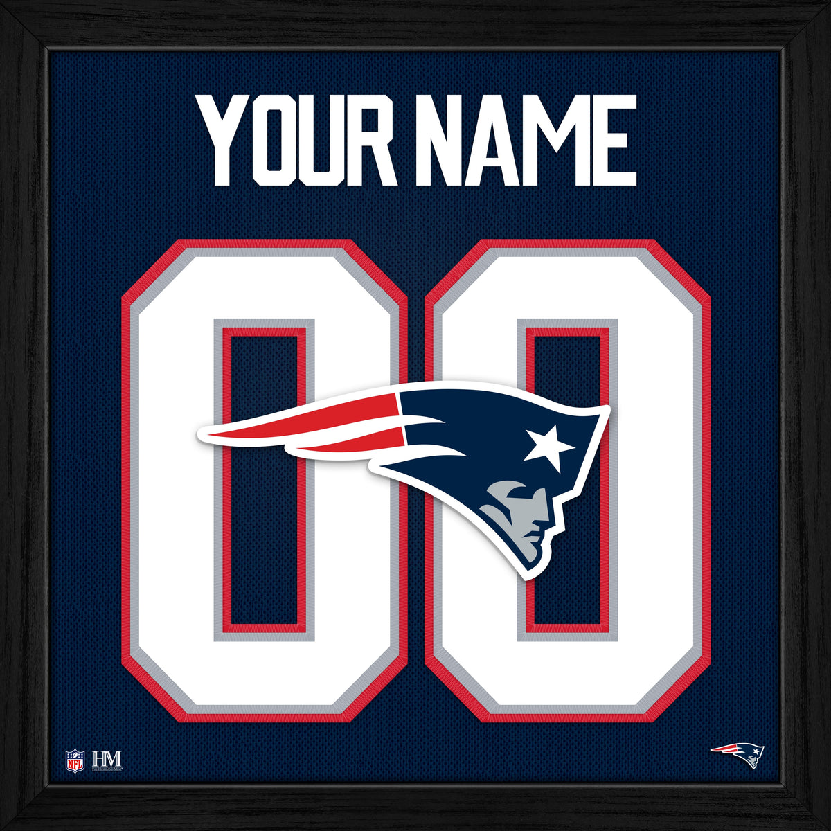 New England Patriots Personalized Impact Jersey Frame