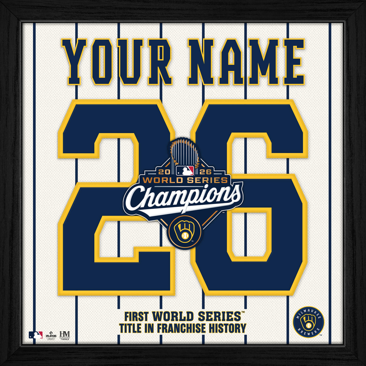 Milwaukee Brewers World Series Champions Personalized Impact Jersey Frame