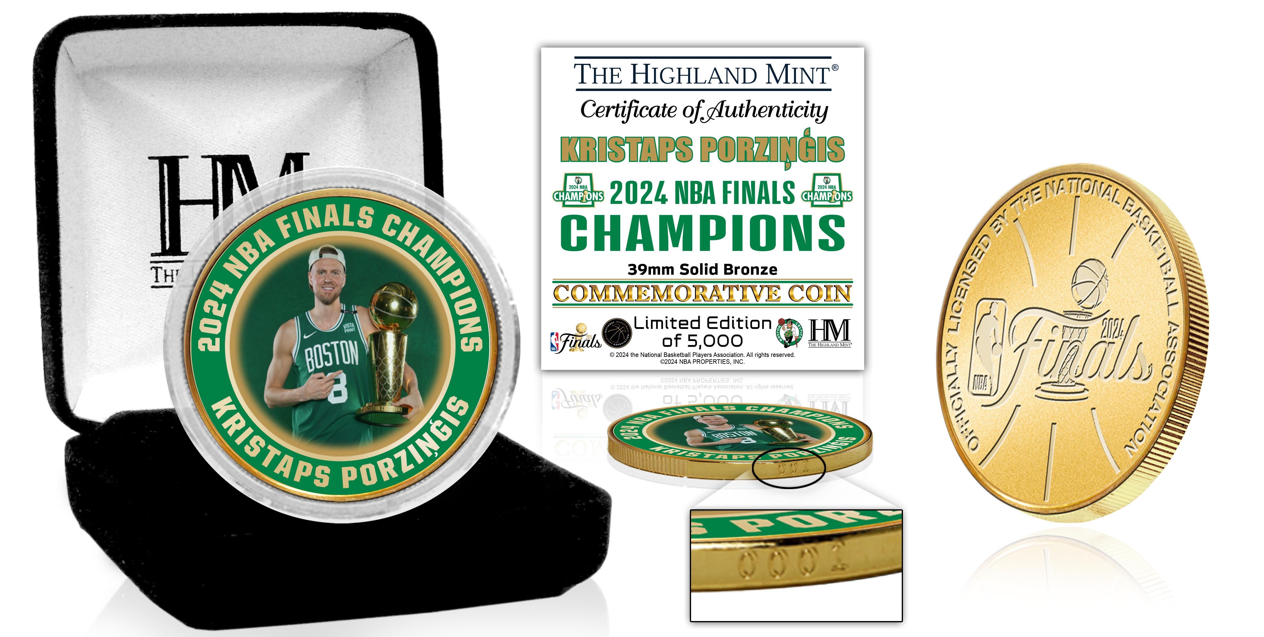 Kristaps Porzingis 2024 NBA Finals Champs Bronze Color Coin