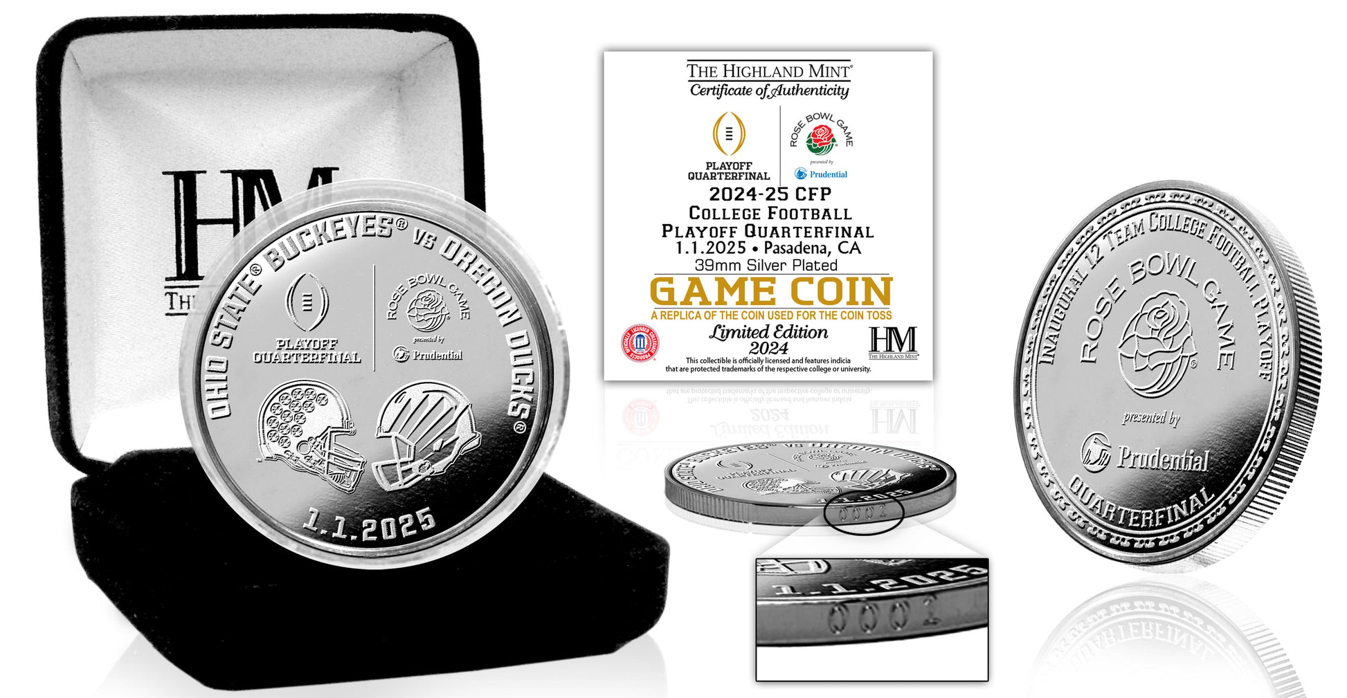 Rose Bowl 2024-25 CFP Quarterfinal Silver Game Coin - Coins