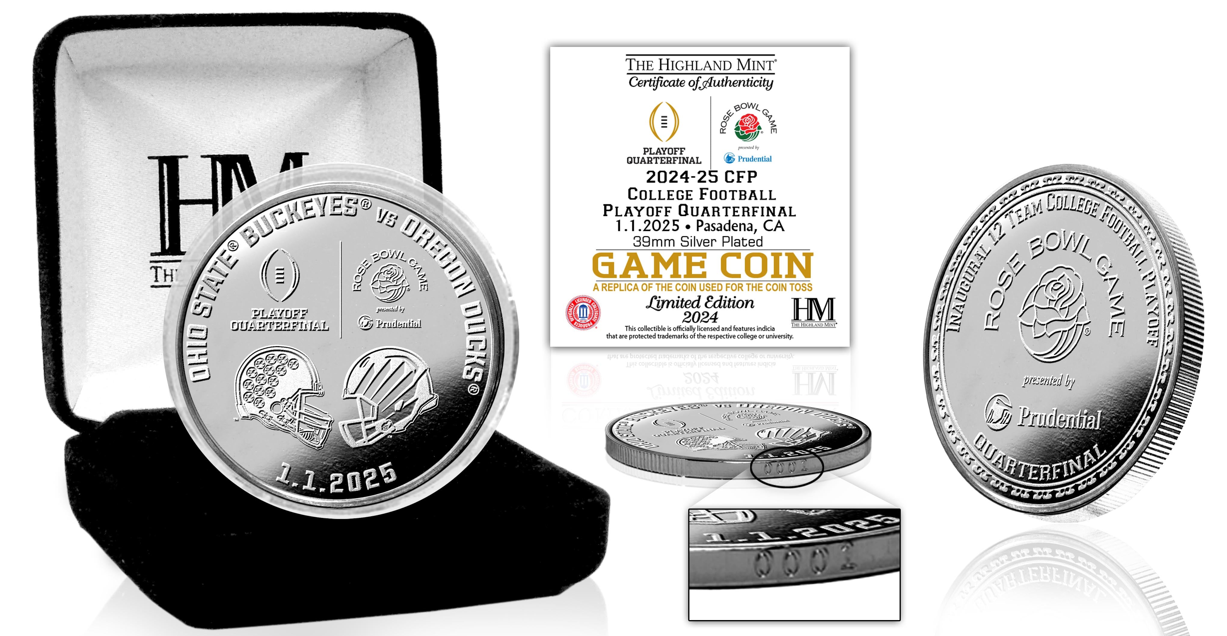 Rose Bowl 2024-25 CFP Quarterfinal Silver Game Coin