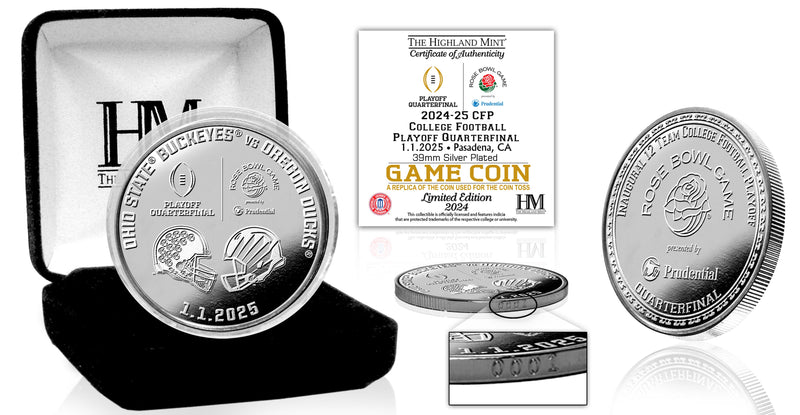 Rose Bowl 2024-25 CFP Quarterfinal Silver Game Coin - Coins