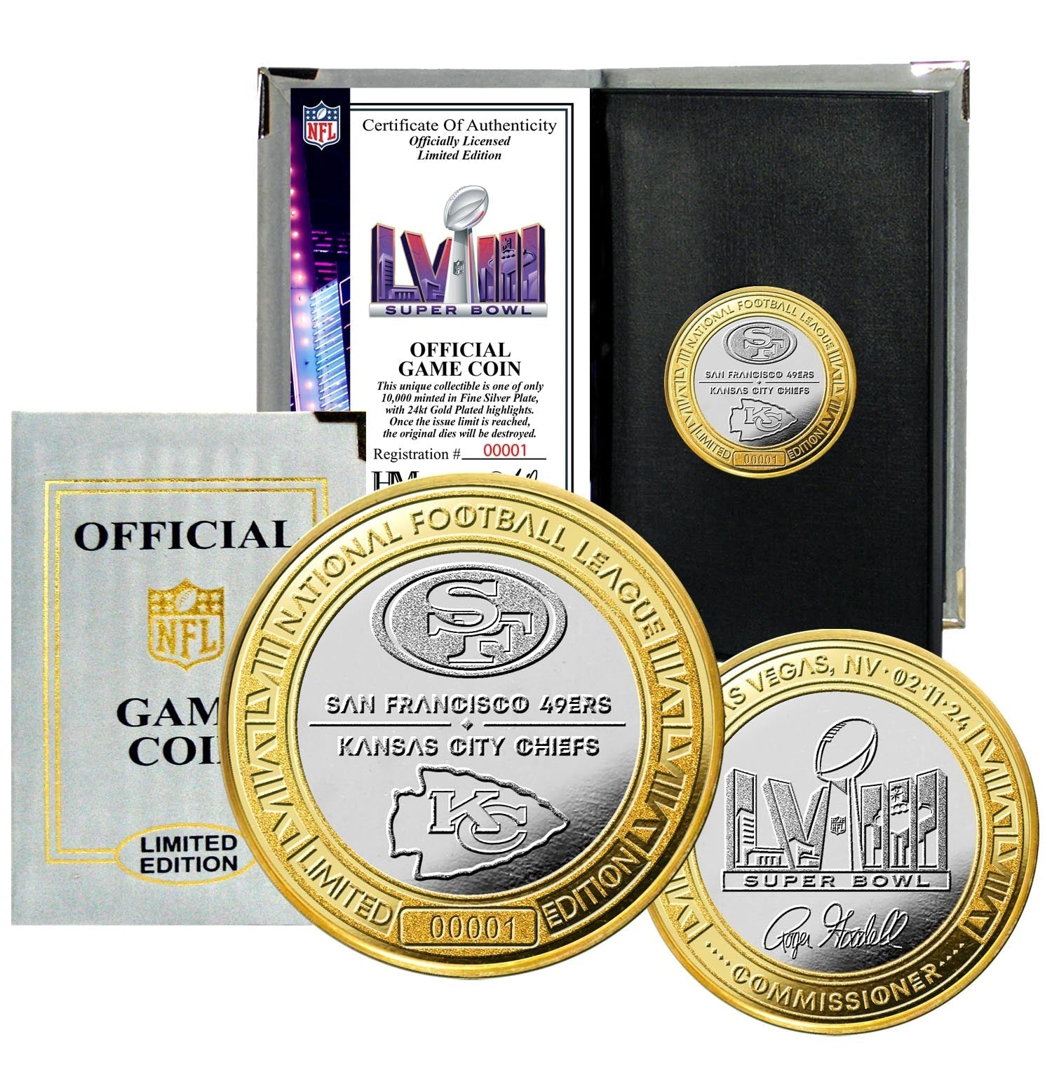Super Bowl 58 Official Gold and Silver 2-Tone Flip Coin