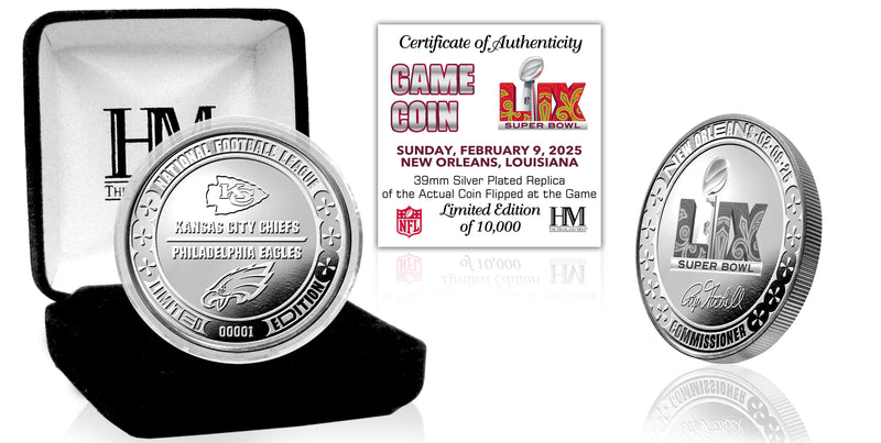 Super Bowl LIX Chiefs vs Eagles Silver Flip Coin - Coins