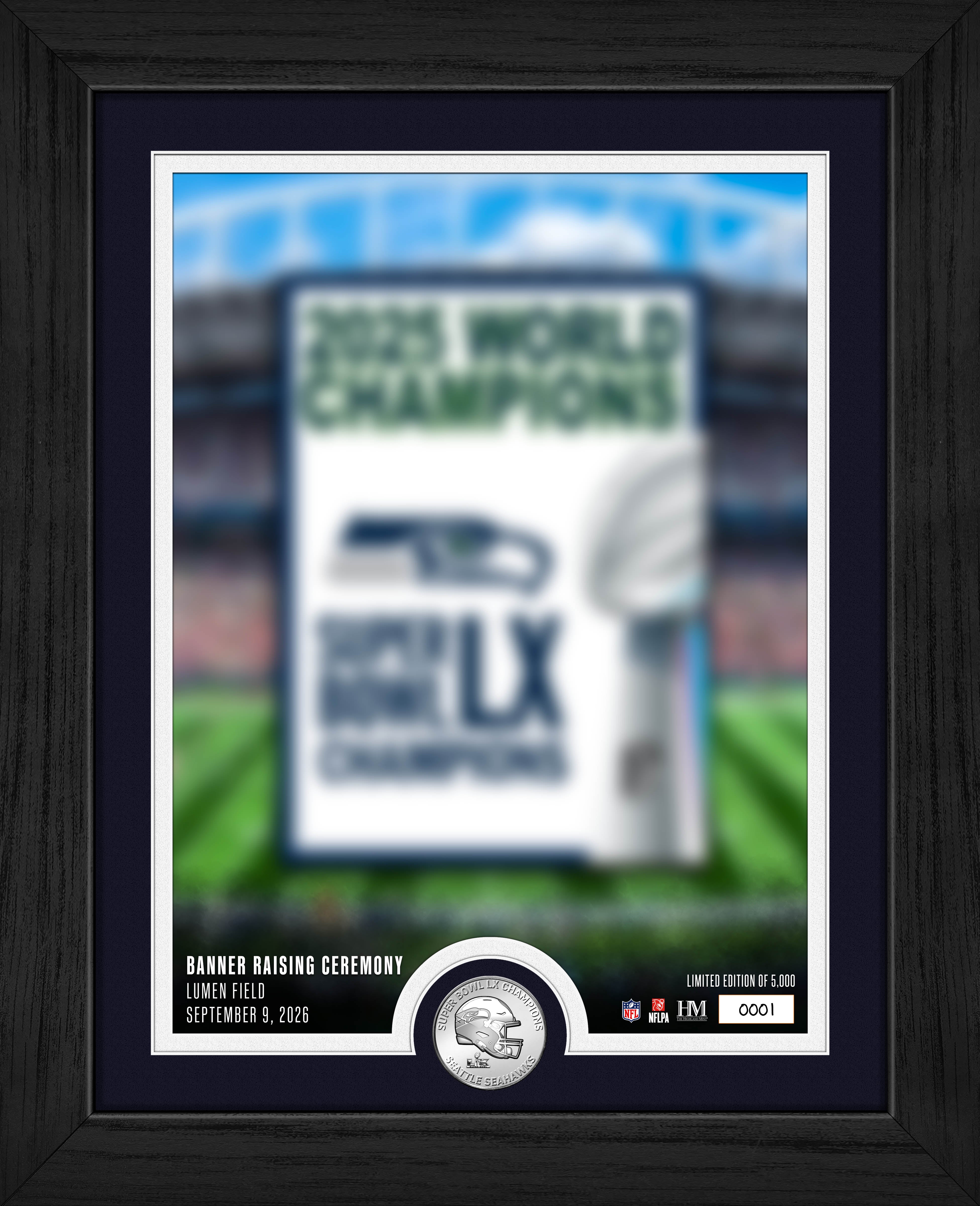 Seattle Seahawks Super Bowl LX Banner Raising Silver Coin Photo Mint