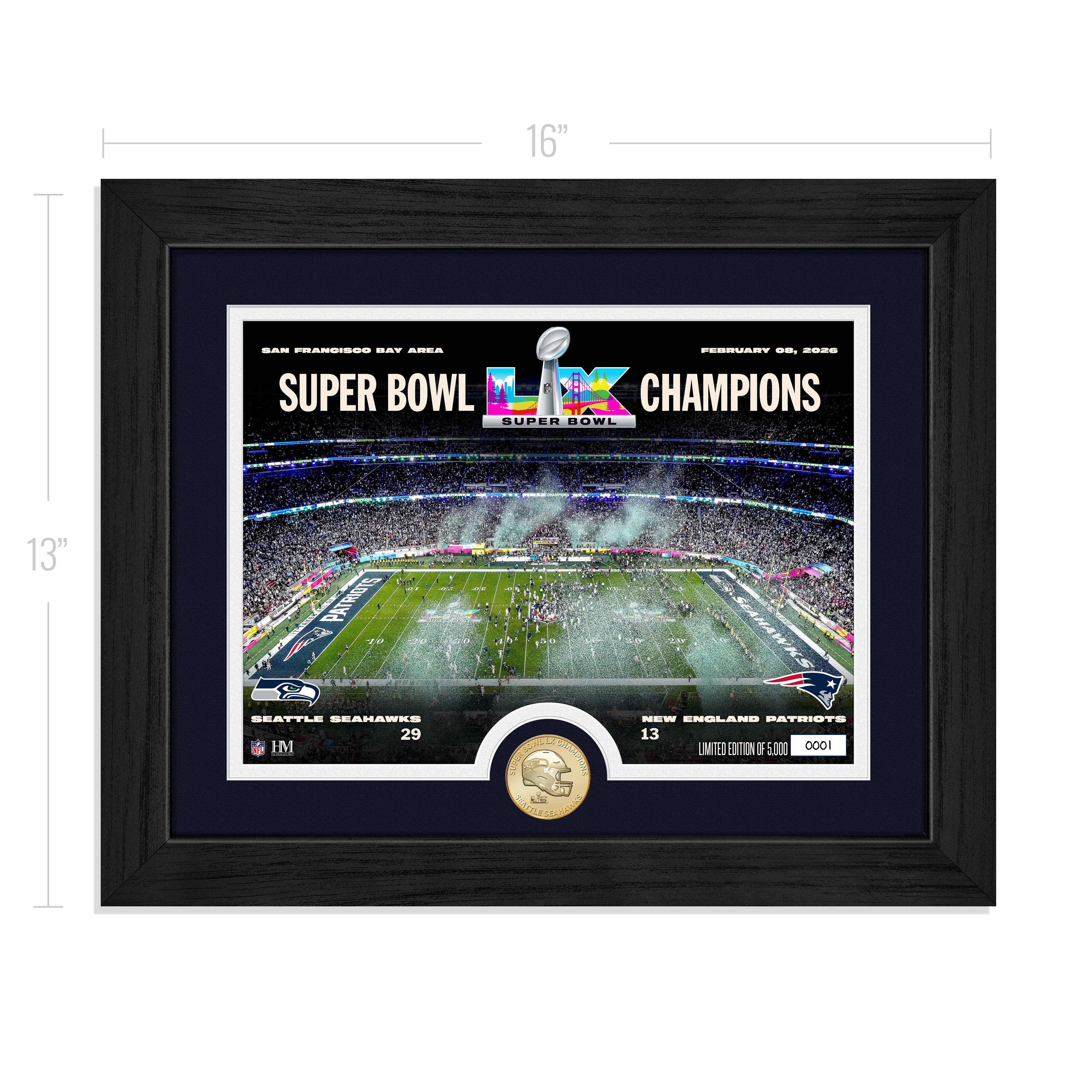 Seattle Seahawks Super Bowl LX Champions Celebration Bronze Coin Photo