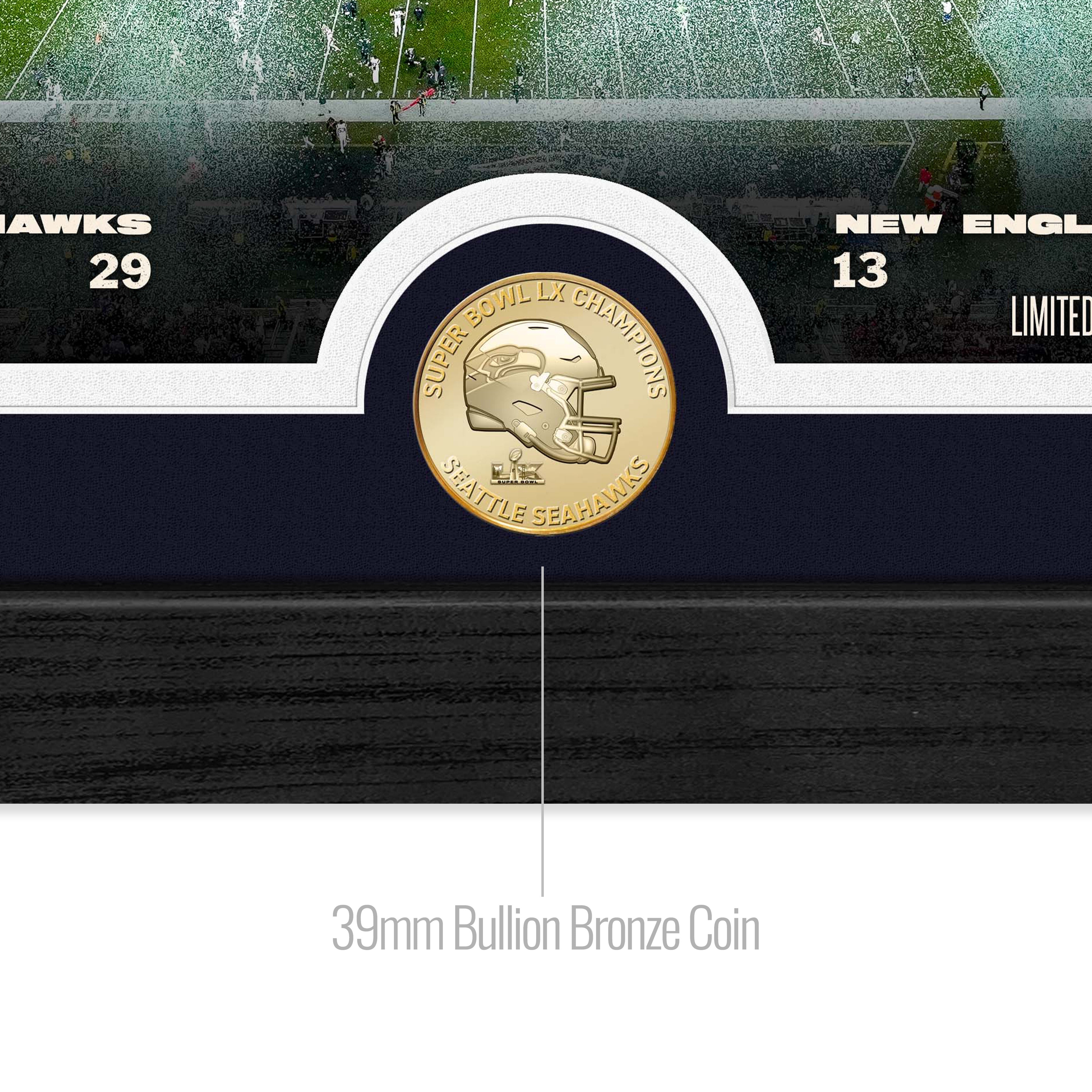 Seattle Seahawks Super Bowl LX Champions Celebration Bronze Coin Photo