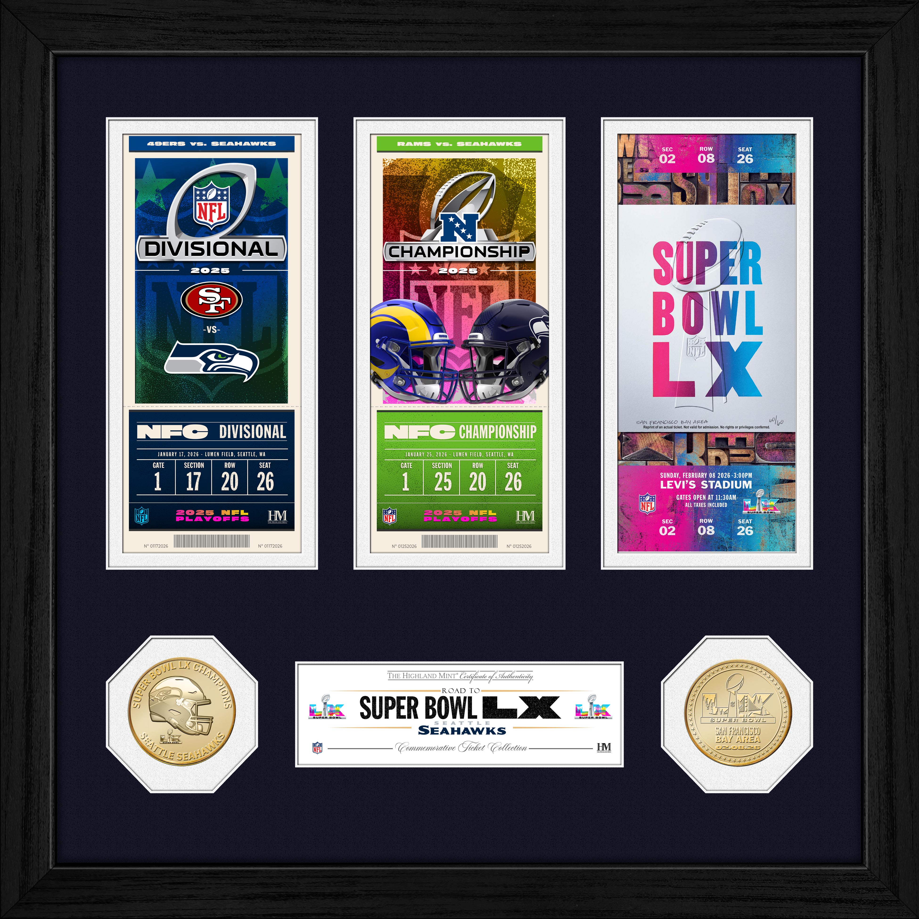 Seattle Seahawks Road to the Super Bowl Ticket Bronze Coin Photo Mint