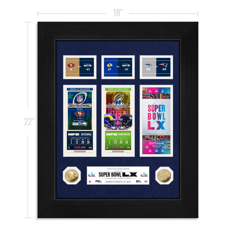Seattle Seahawks Deluxe Road To The Super Bowl Ticket Gold Coin Photo Mint