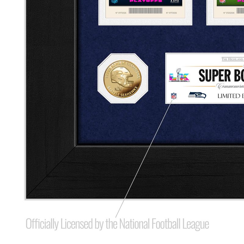 Seattle Seahawks Deluxe Road To The Super Bowl Ticket Gold Coin Photo Mint