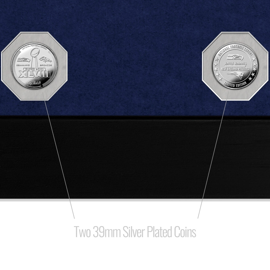 Seattle Seahawks Deluxe 2-Time Super Bowl Champions Ticket Collection Silver Coin Photo Mint