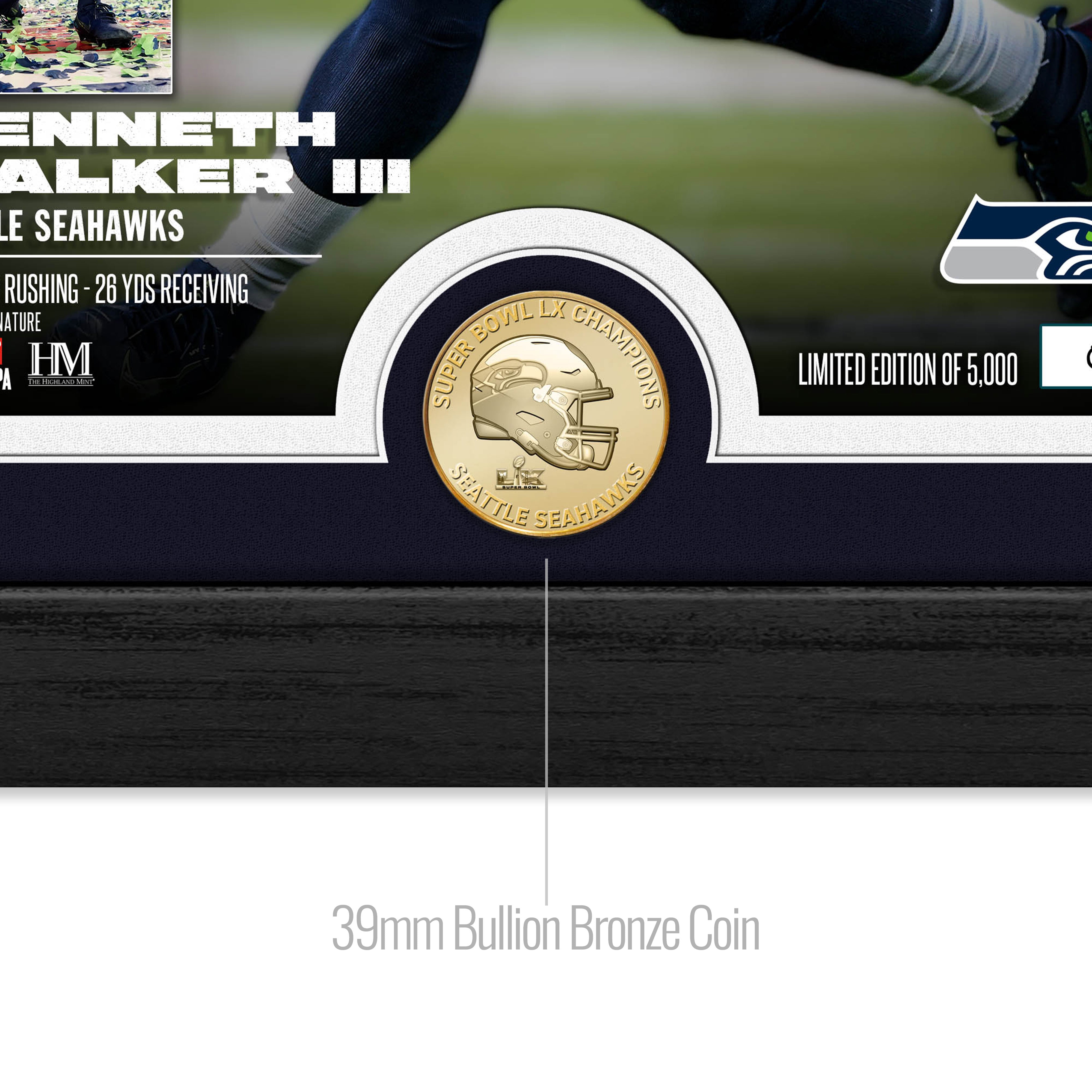 Seattle Seahawks Kenneth Walker Super Bowl LX MVP Bronze Coin Photo Mint