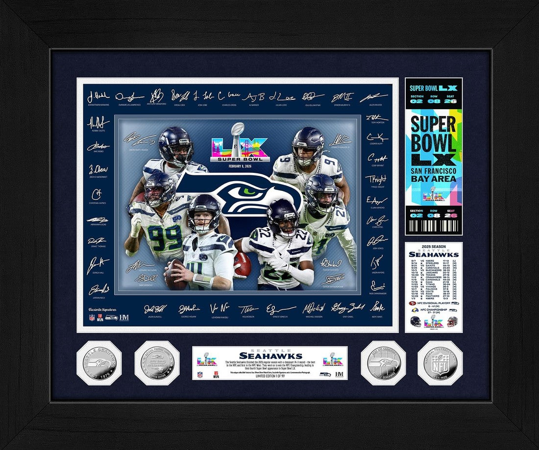 SEATTLE SEAHAWKS SUPER BOWL 60 TEAM FORCE SIGNATURE SE SILVER COIN PM