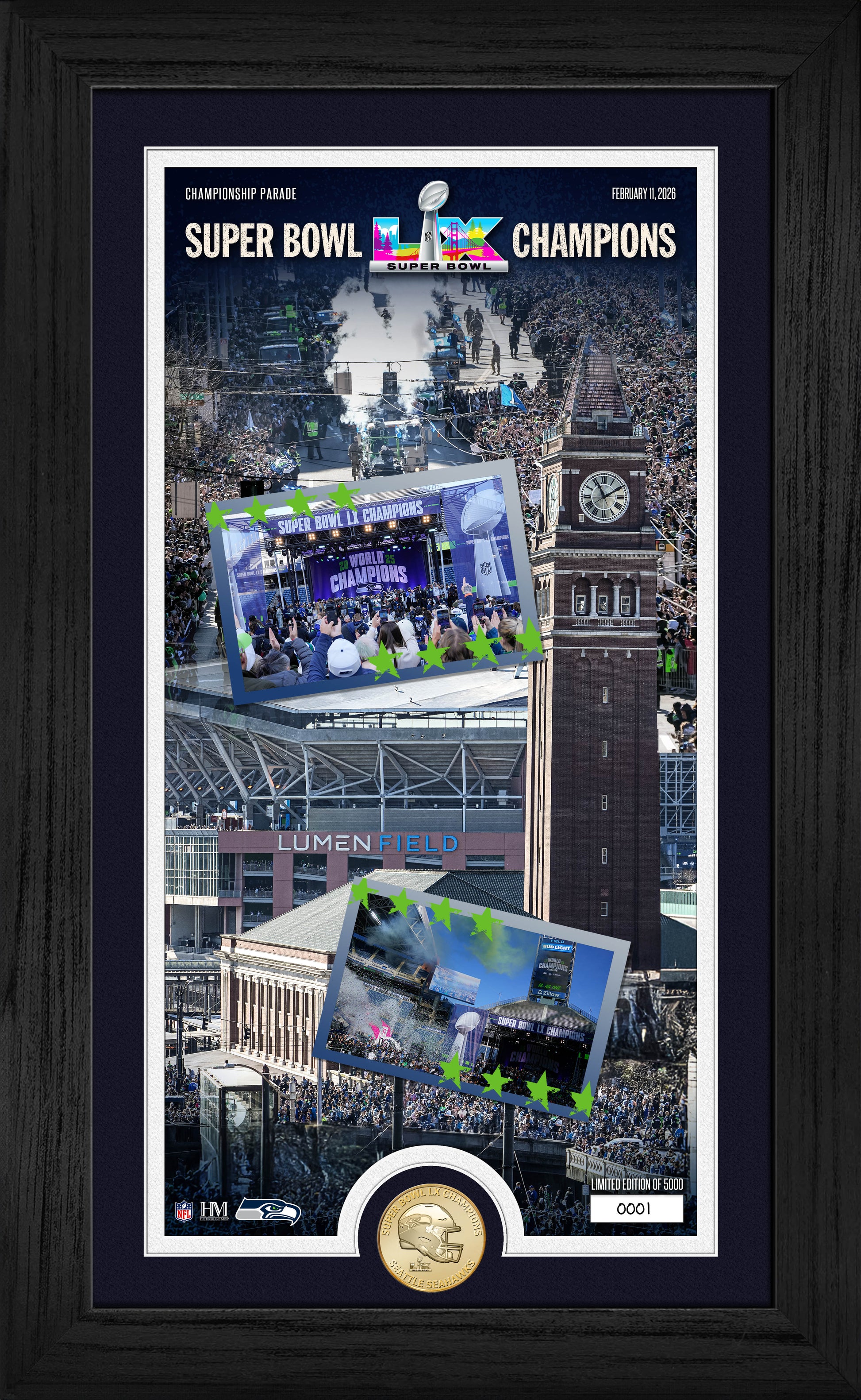 Seattle Seahawks Super Bowl LX Championship Parade Bronze Coin Photo Mint