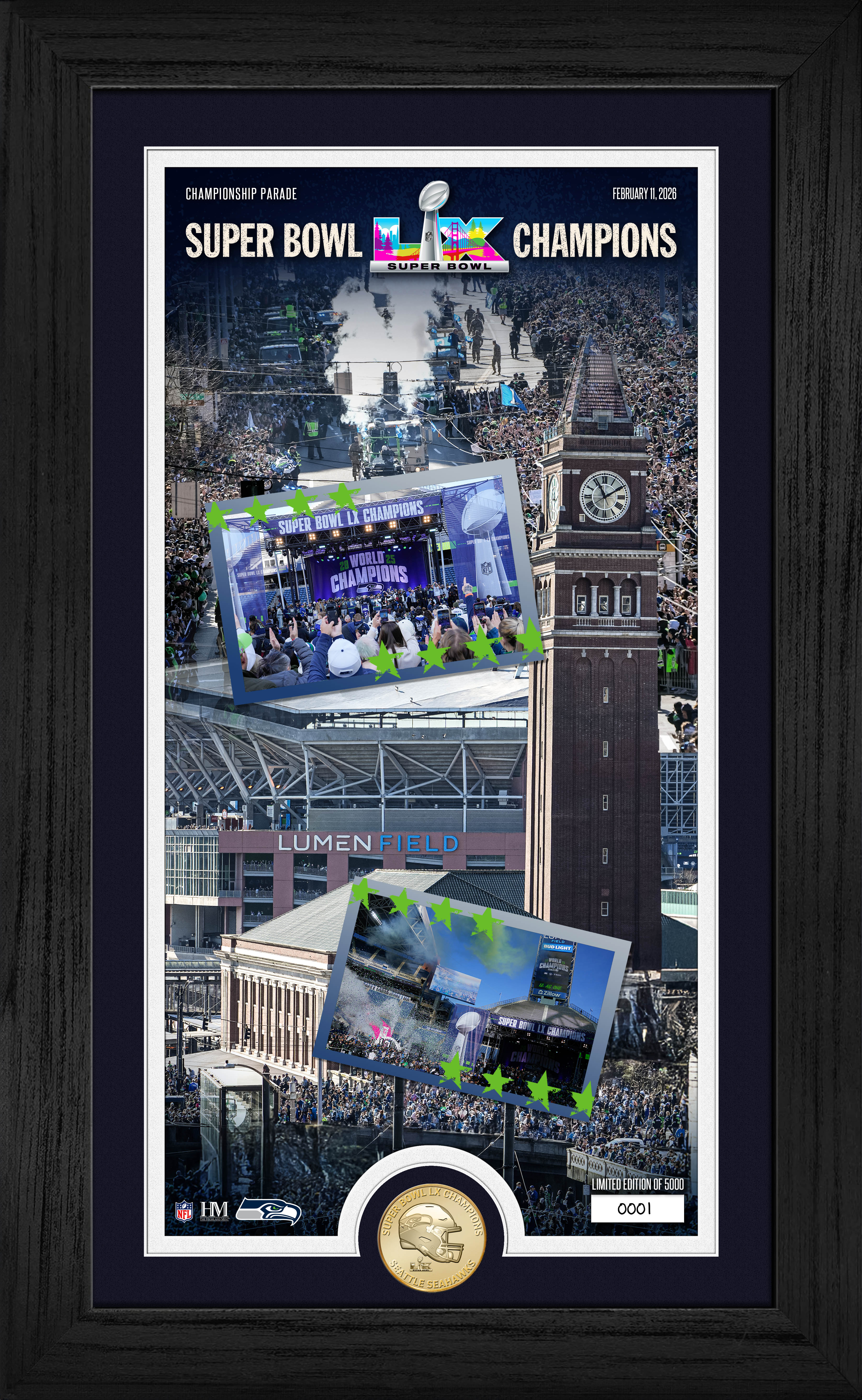 Seattle Seahawks Super Bowl LX Championship Parade Bronze Coin Photo Mint