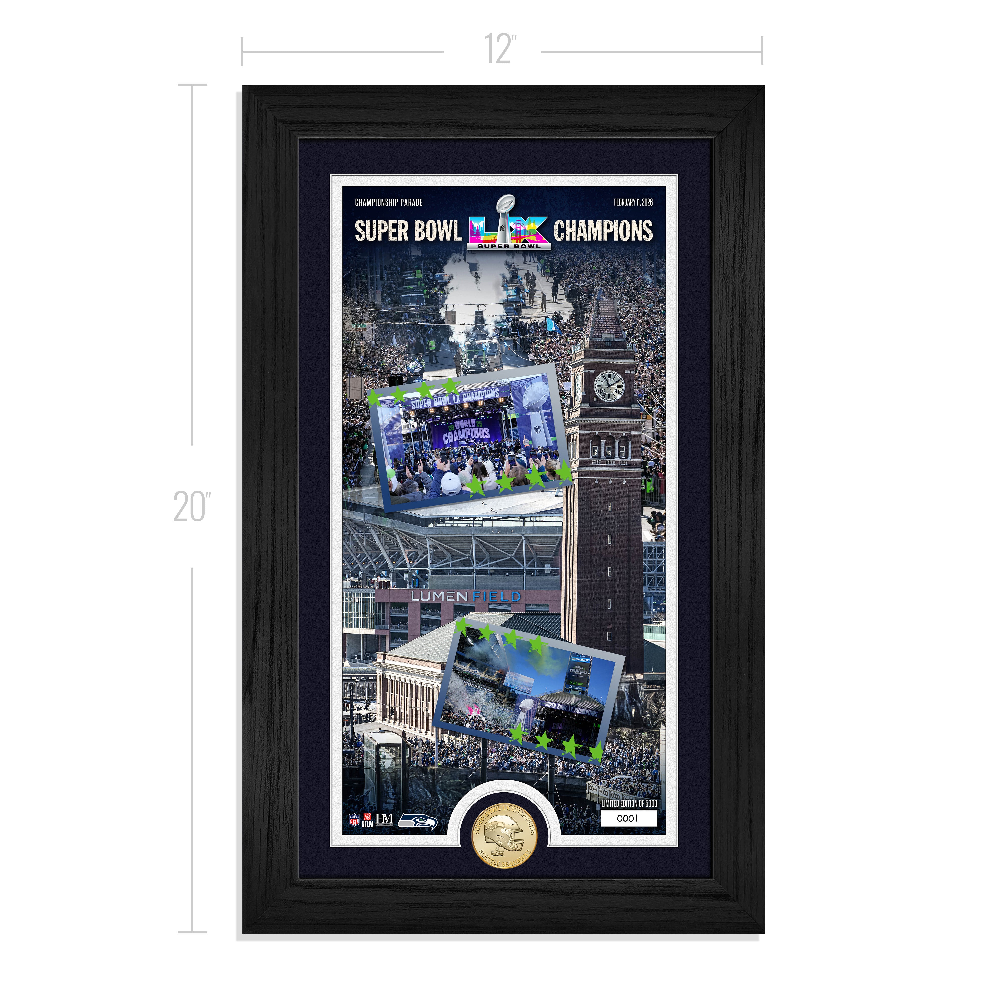 Seattle Seahawks Super Bowl LX Championship Parade Bronze Coin Photo Mint